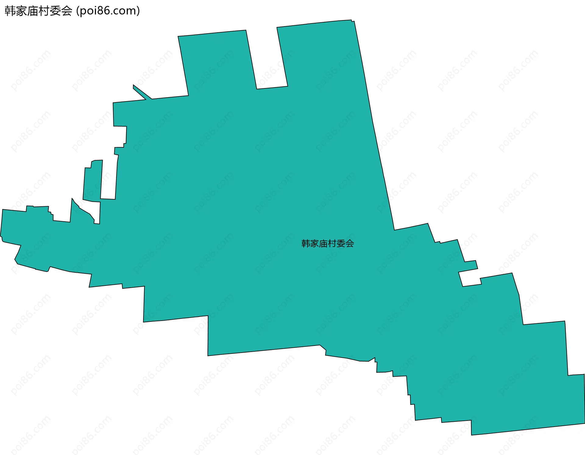 韩家庙村委会边界地图