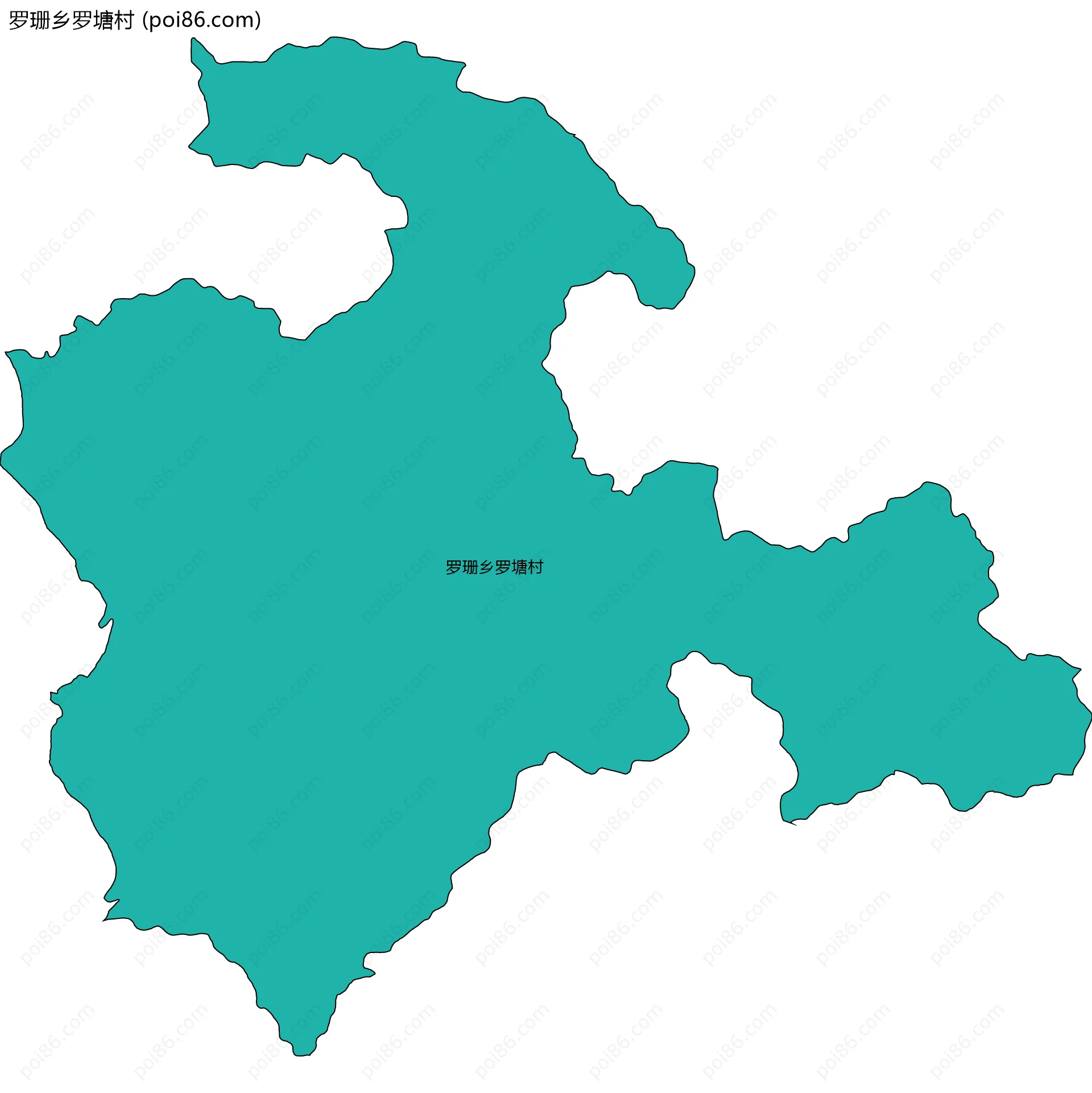 罗珊乡罗塘村边界地图