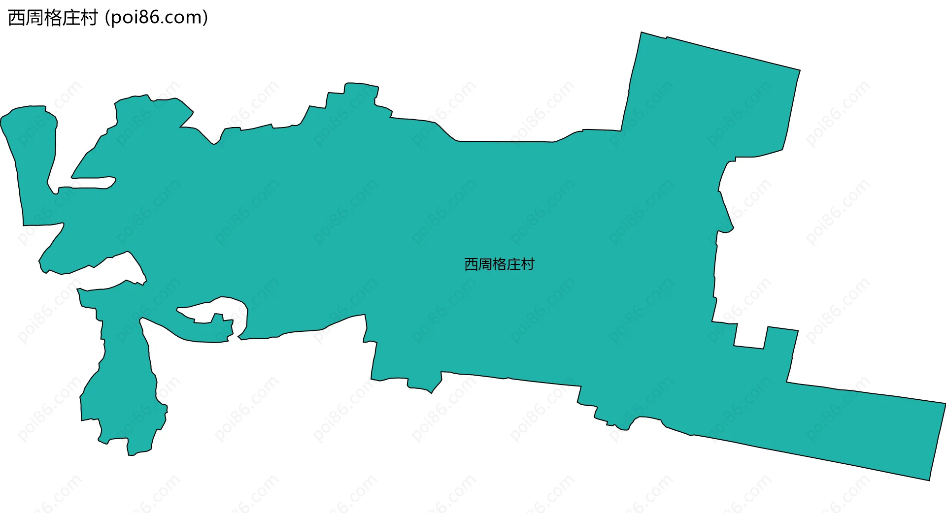 西周格庄村边界地图