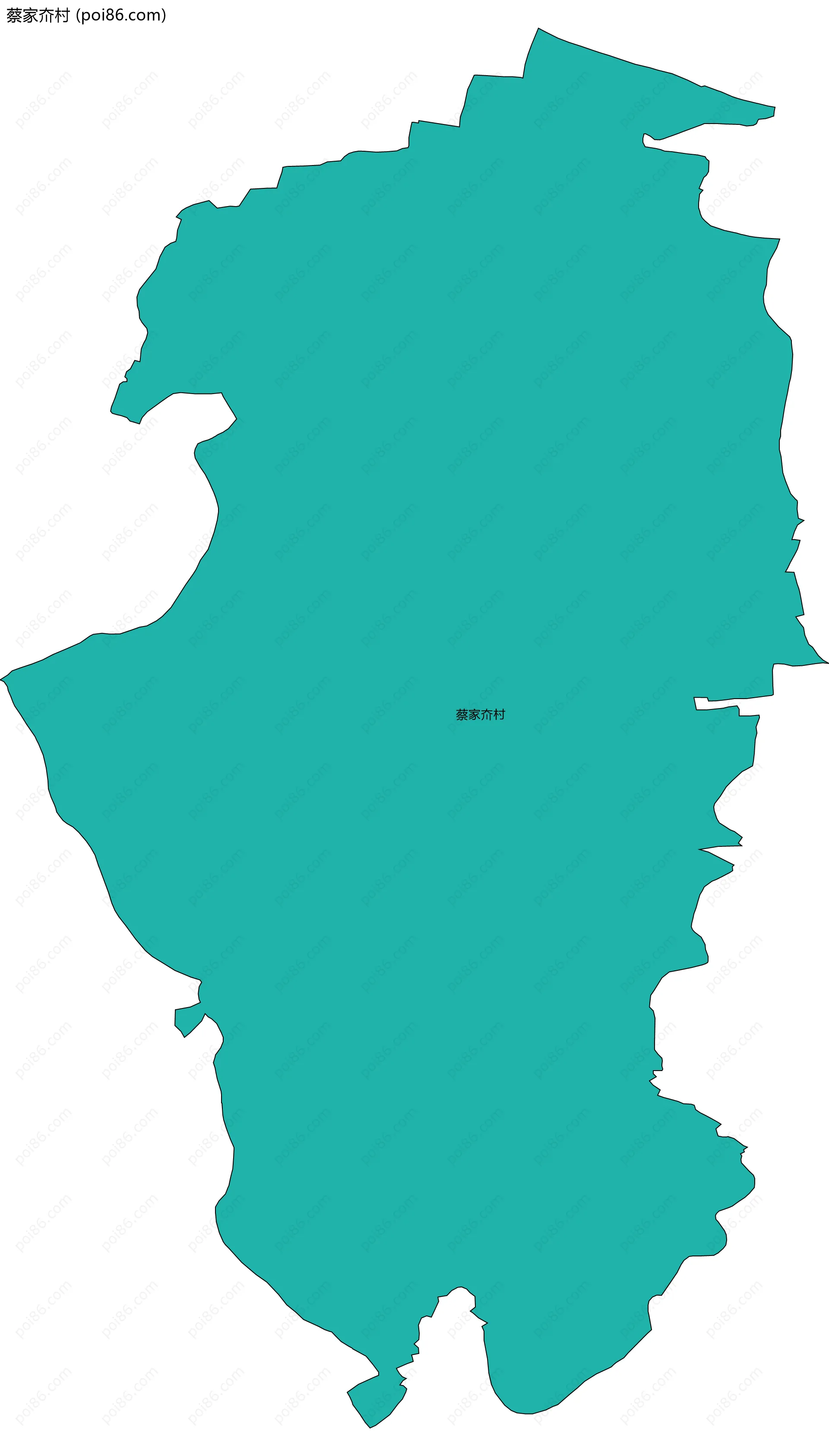 蔡家夼村边界地图