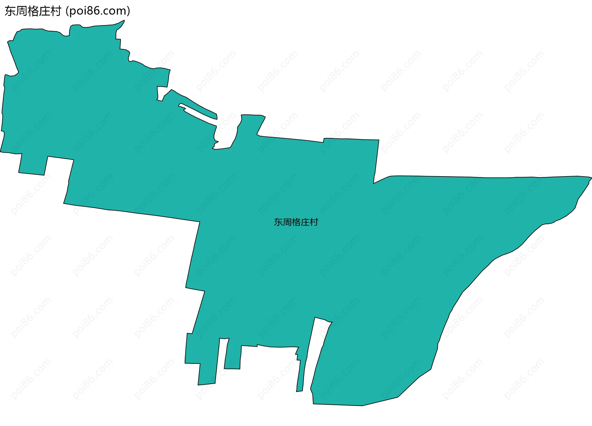 东周格庄村边界地图