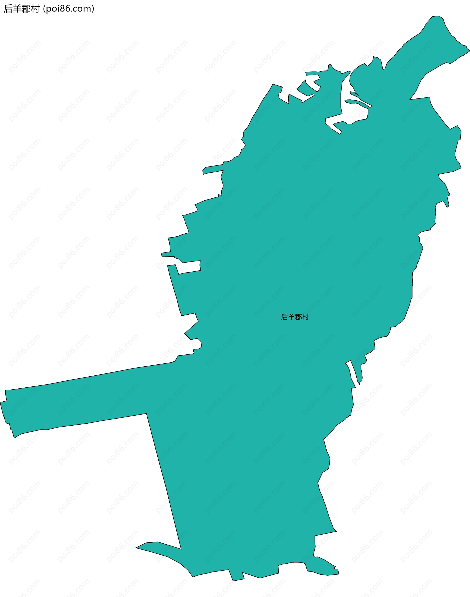 后羊郡村边界地图