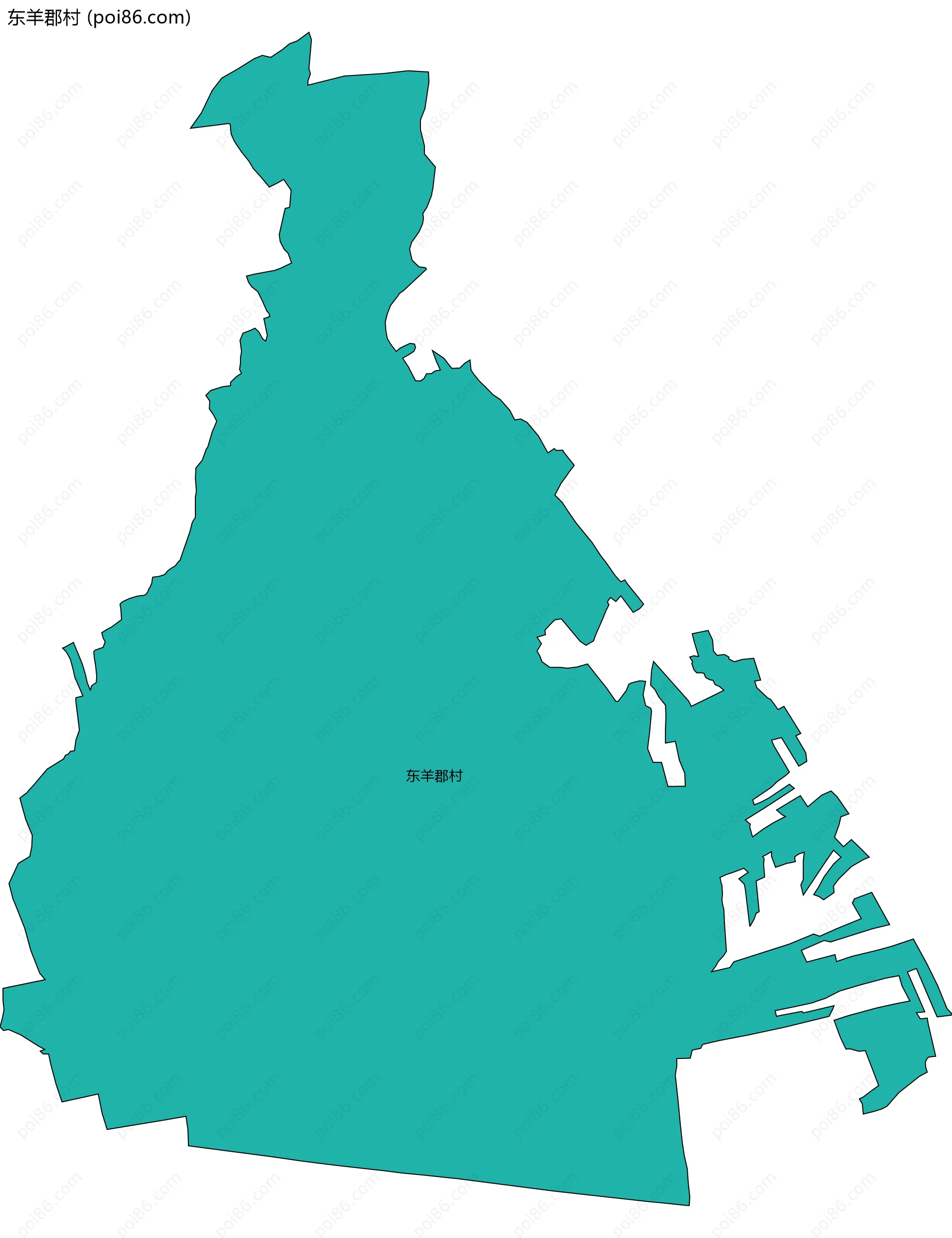 东羊郡村边界地图