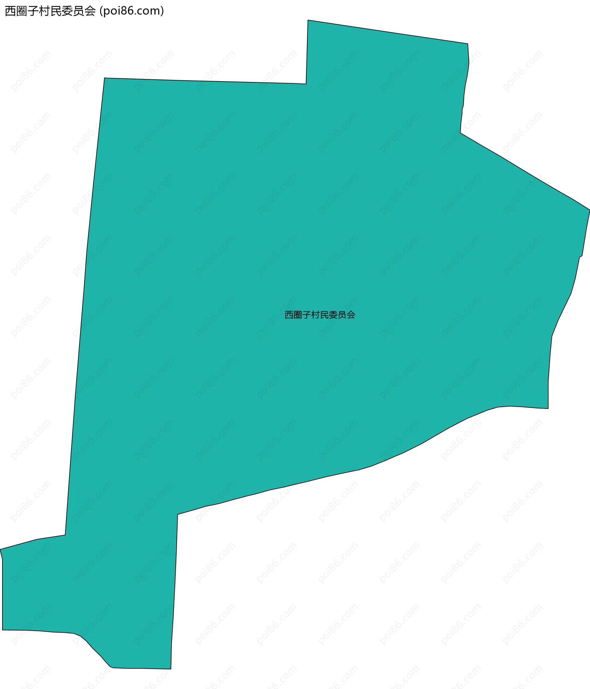 西圈子村民委员会边界地图