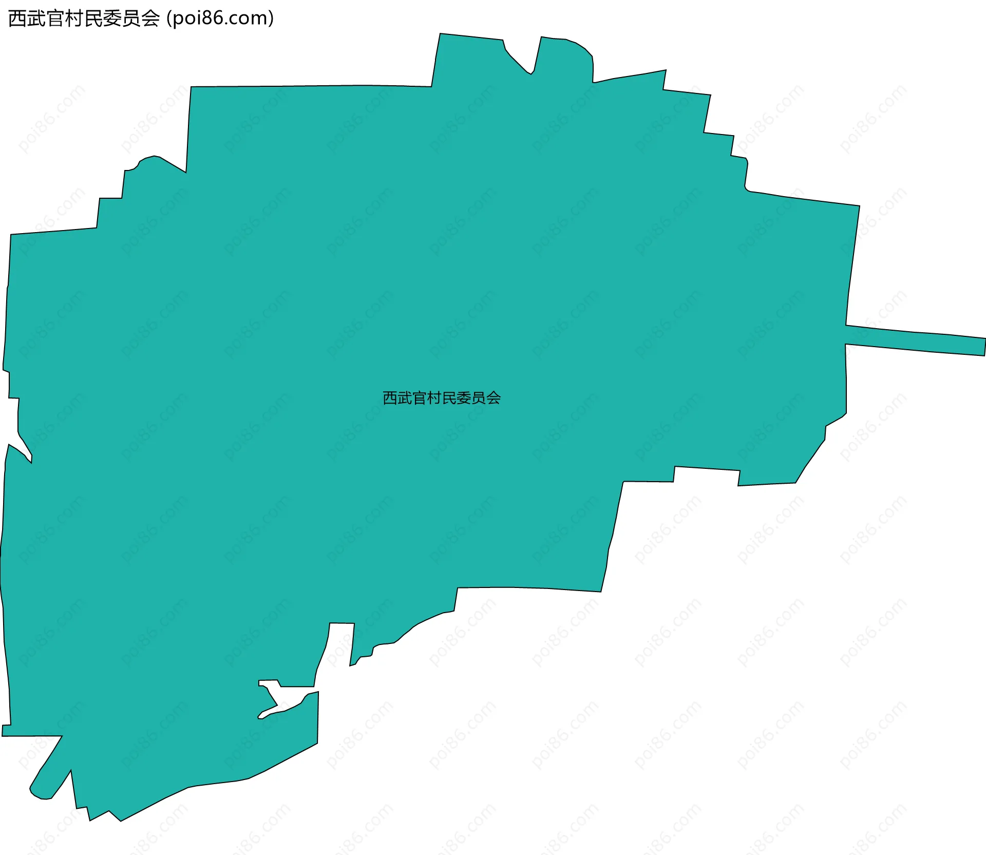 西武官村民委员会边界地图