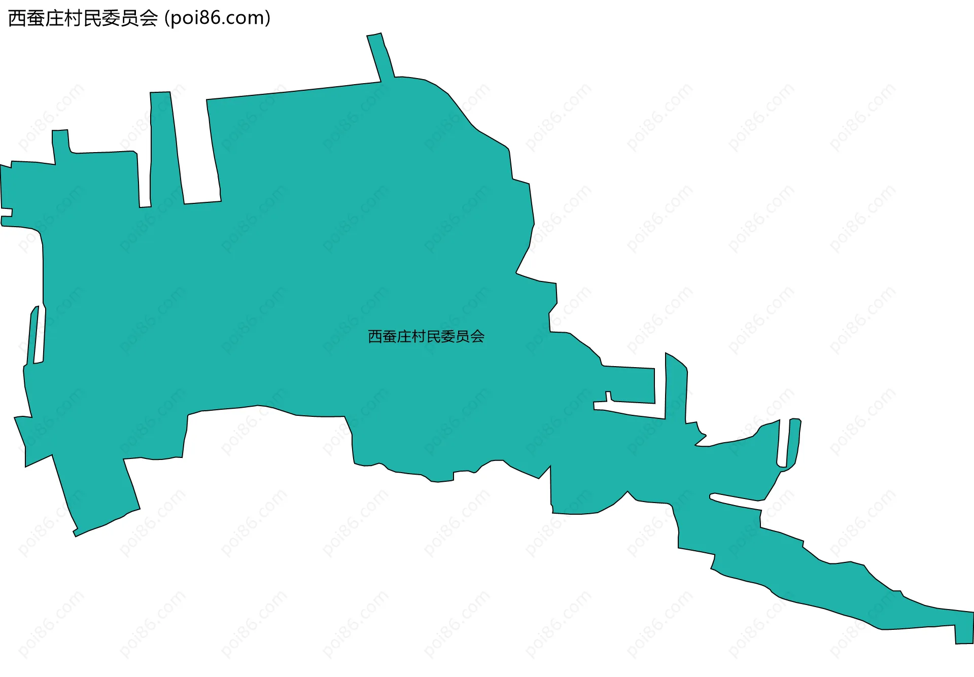 西蚕庄村民委员会边界地图