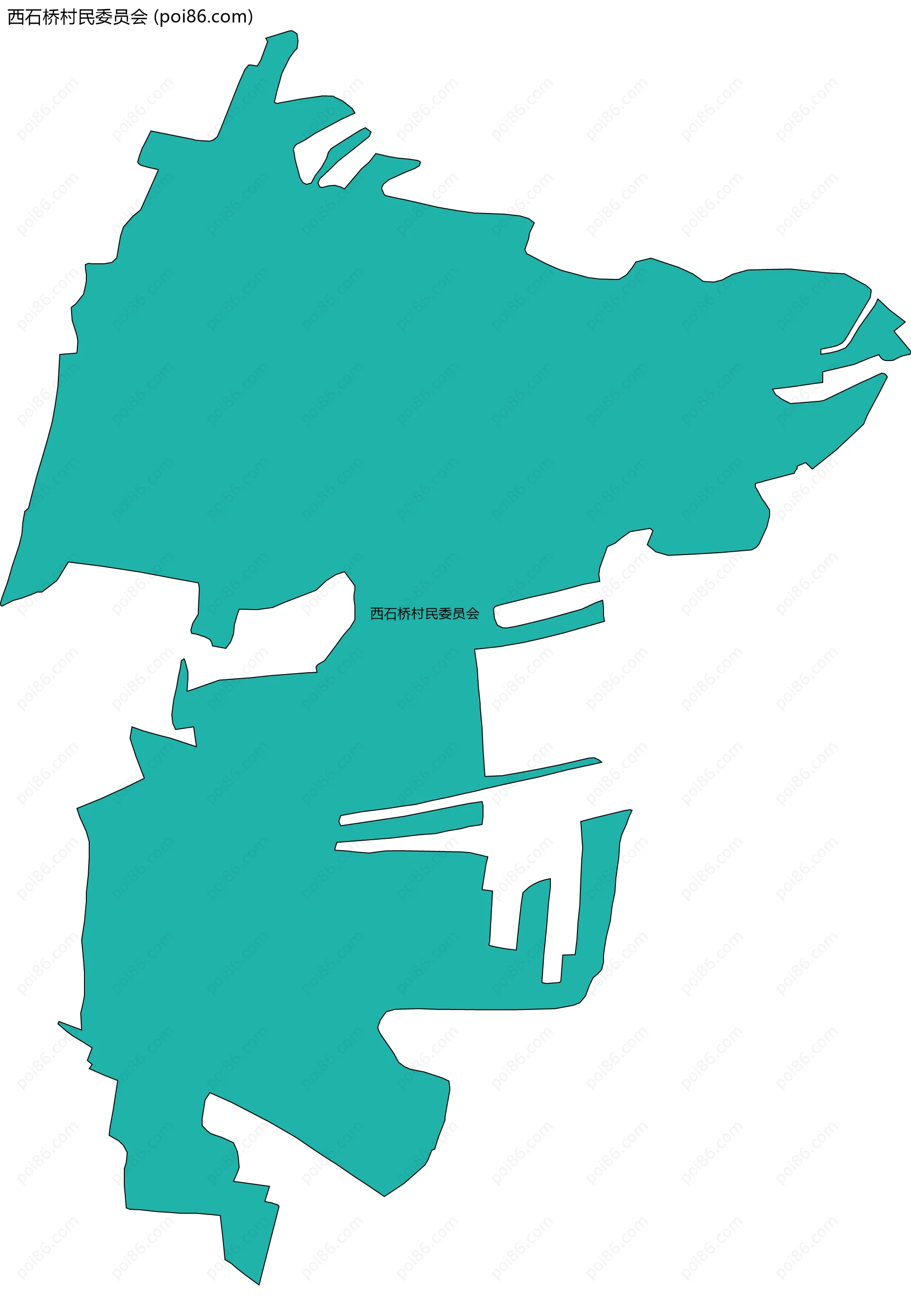 西石桥村民委员会边界地图