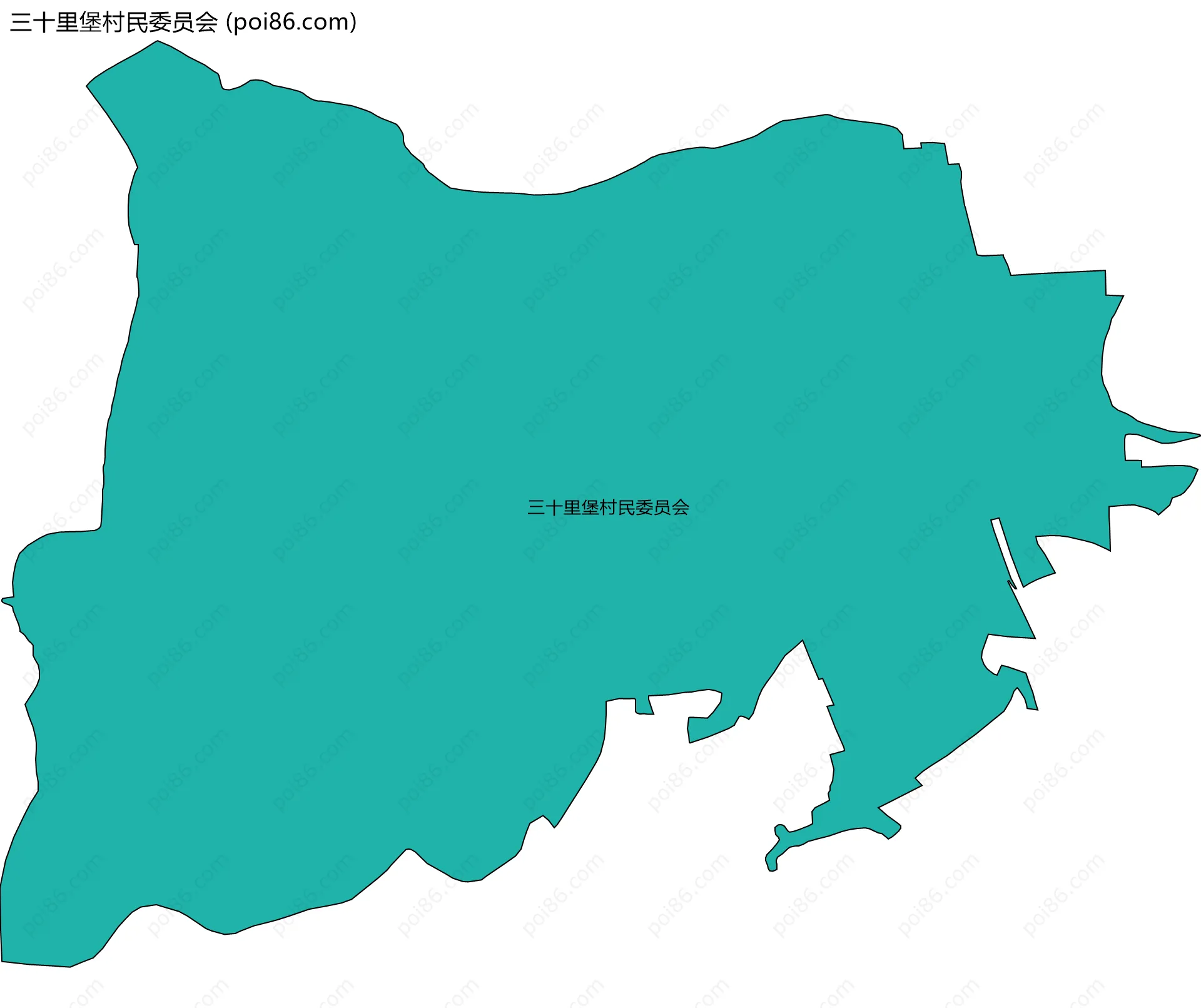 三十里堡村民委员会边界地图