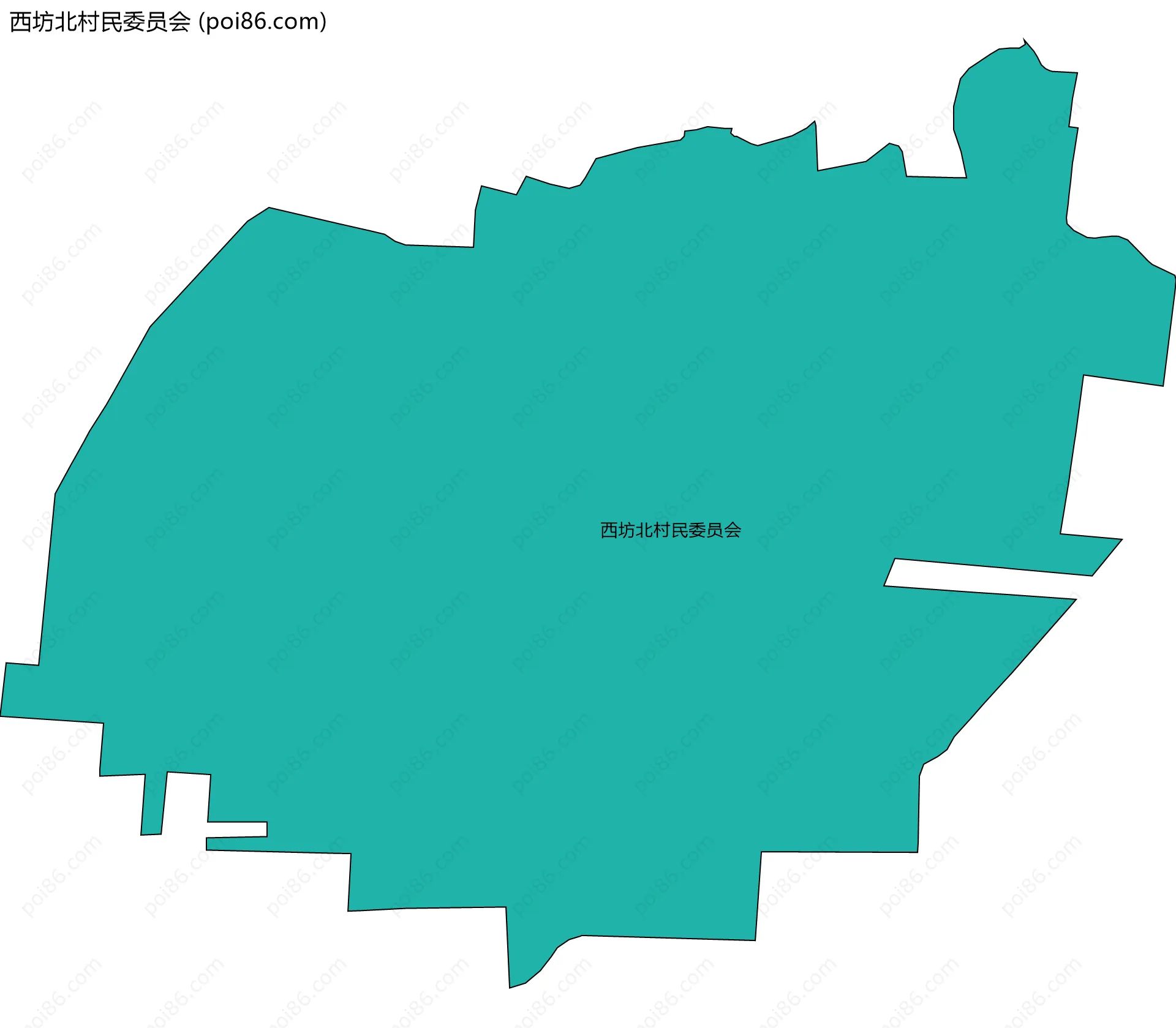 西坊北村民委员会边界地图