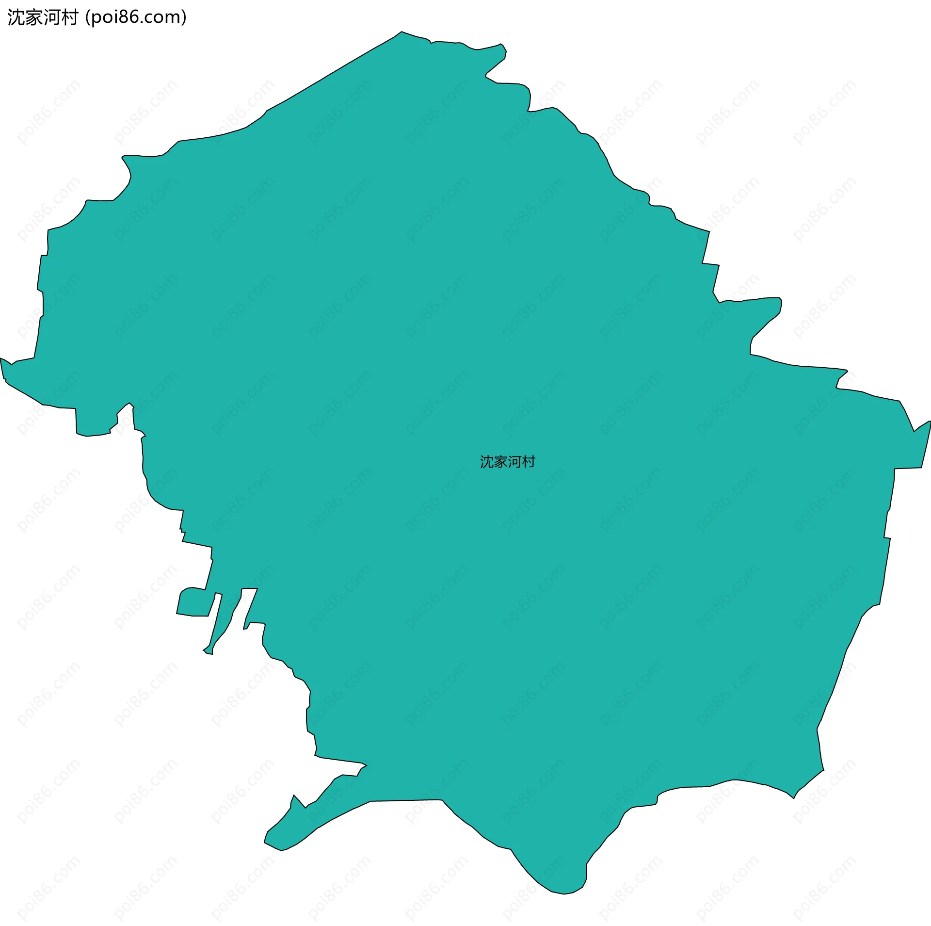 沈家河村边界地图