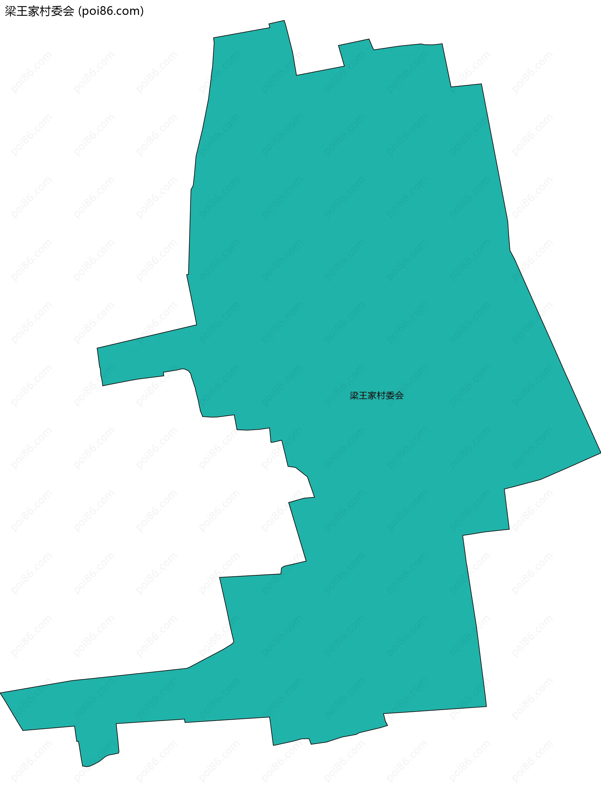 梁王家村委会边界地图