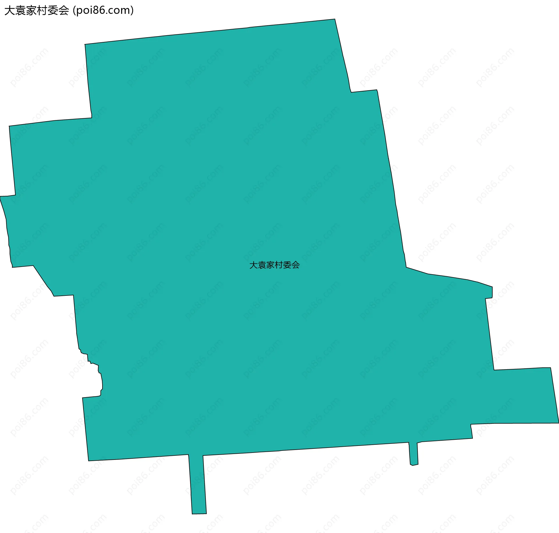 大袁家村委会边界地图