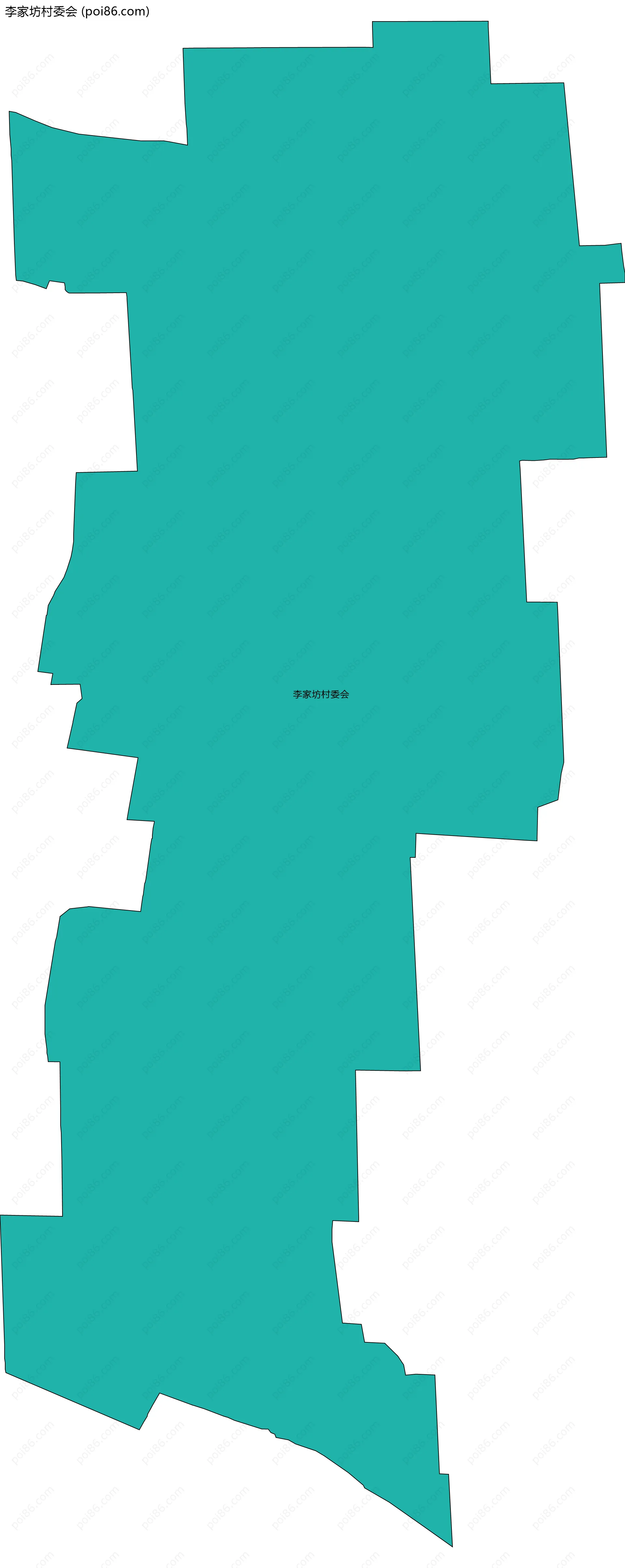 李家坊村委会边界地图