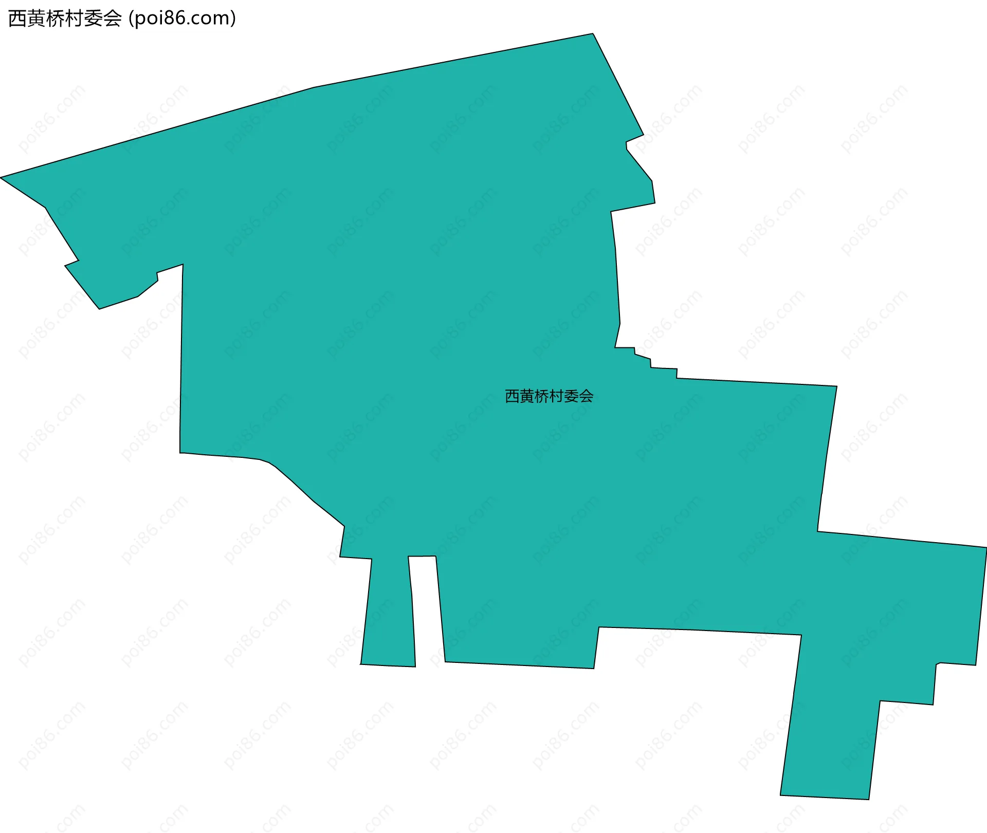 西黄桥村委会边界地图