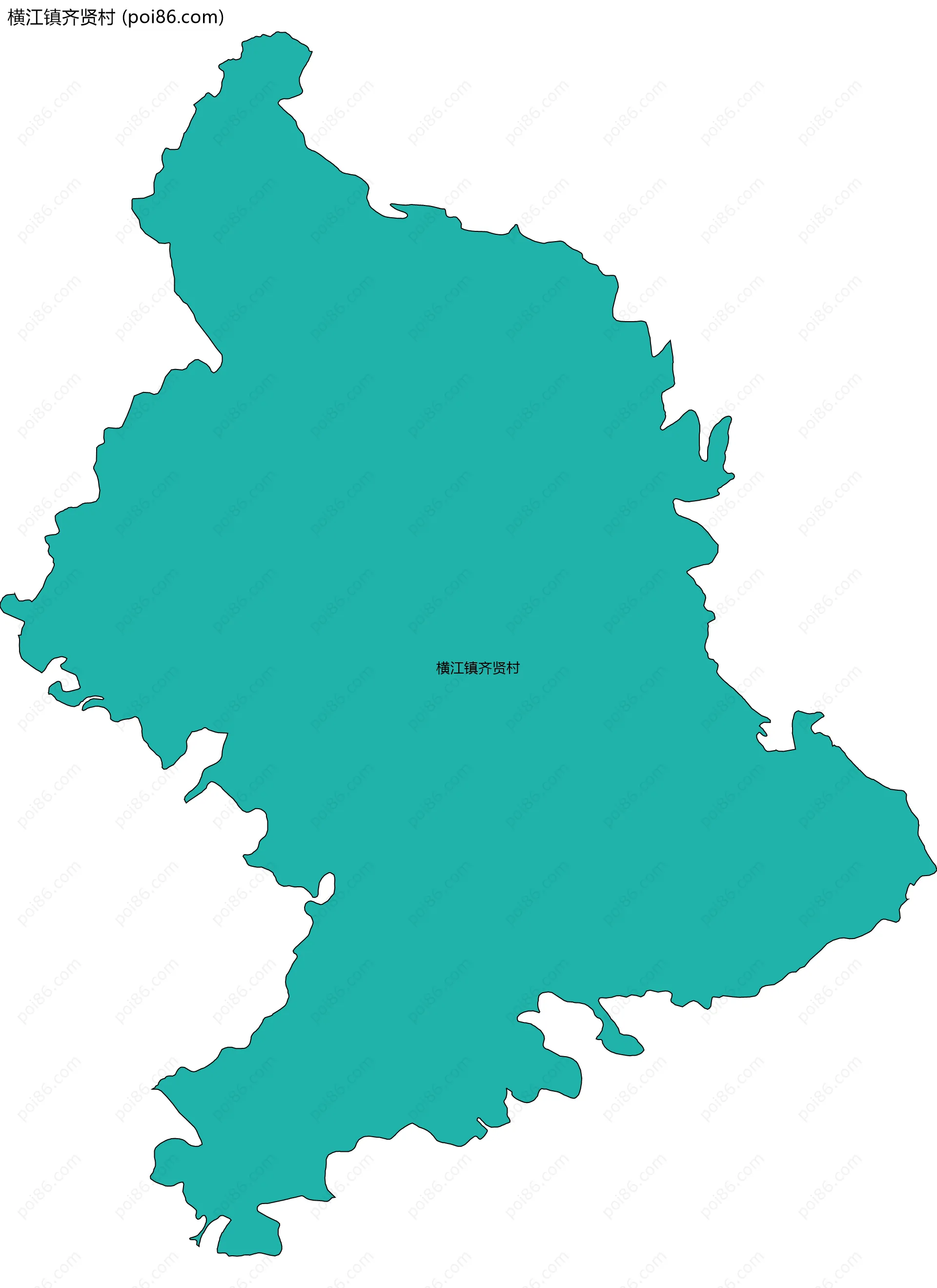 横江镇齐贤村边界地图