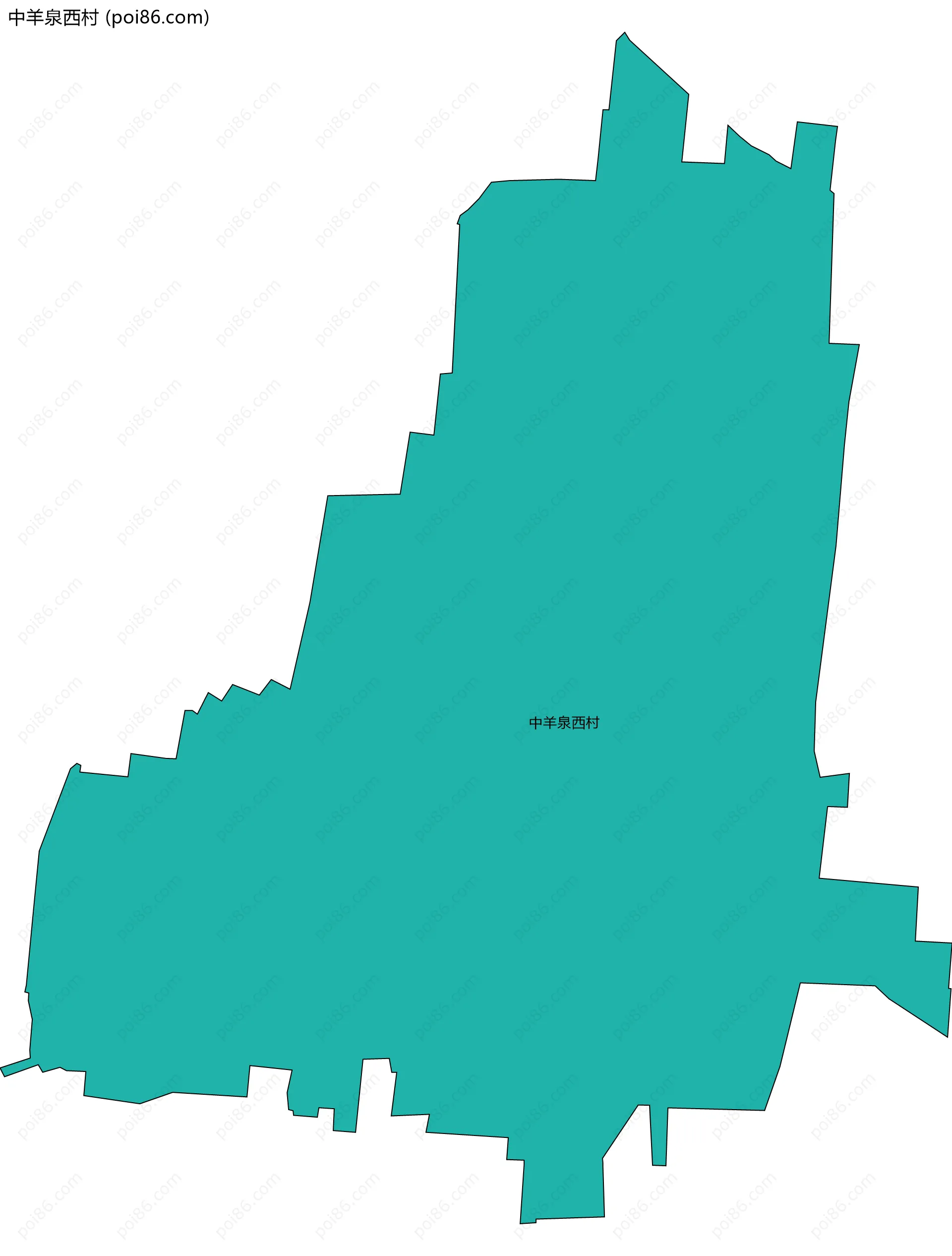 中羊泉西村边界地图
