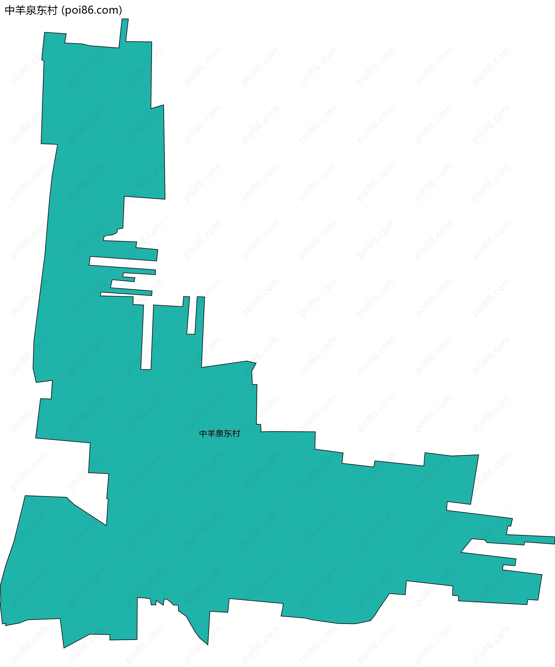 中羊泉东村边界地图