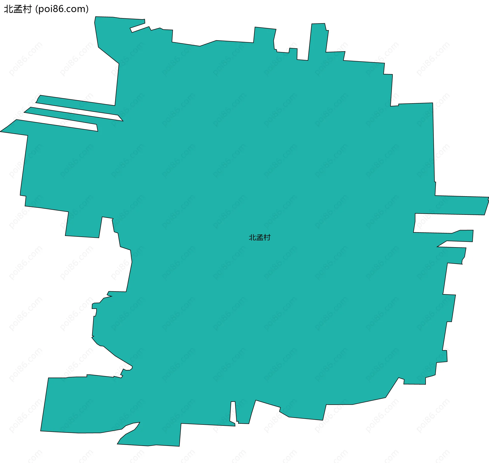 北孟村边界地图