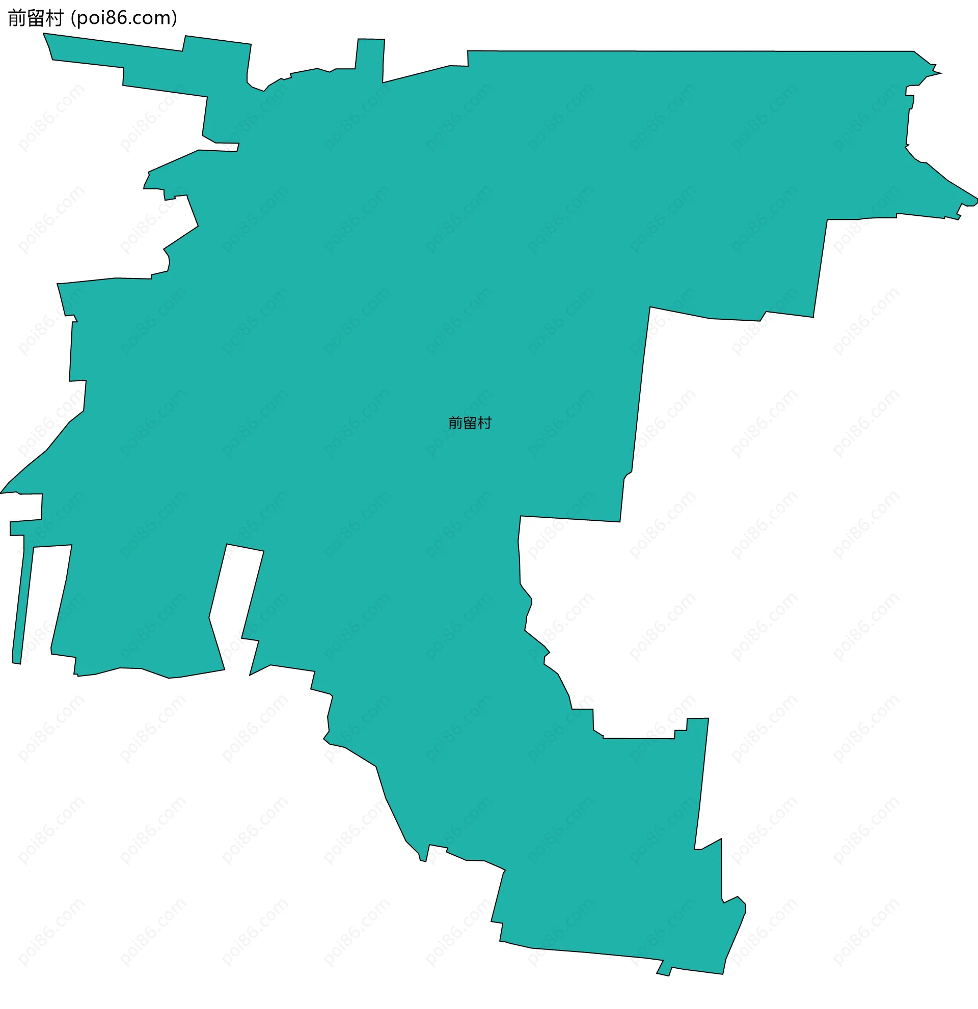 前留村边界地图