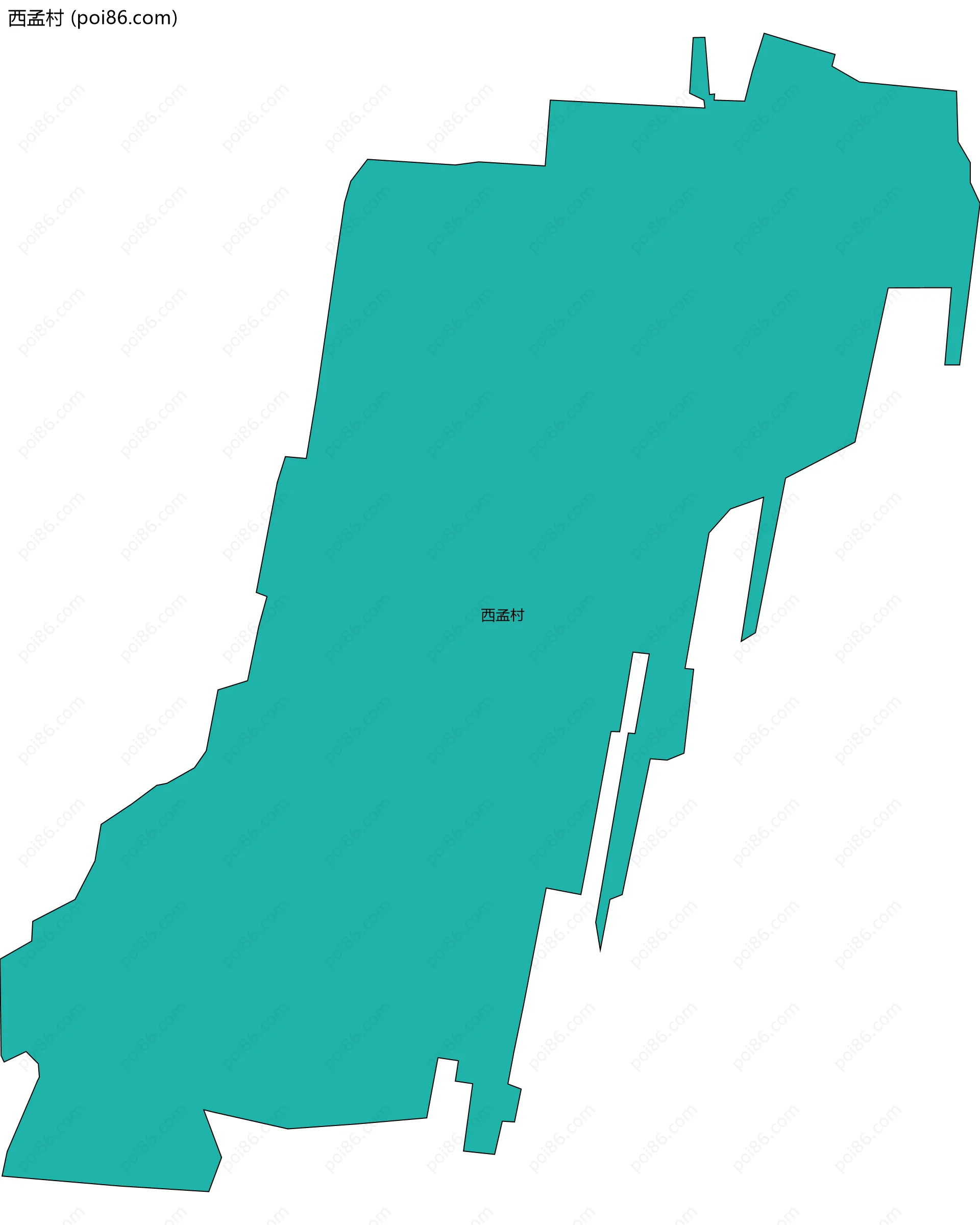 西孟村边界地图