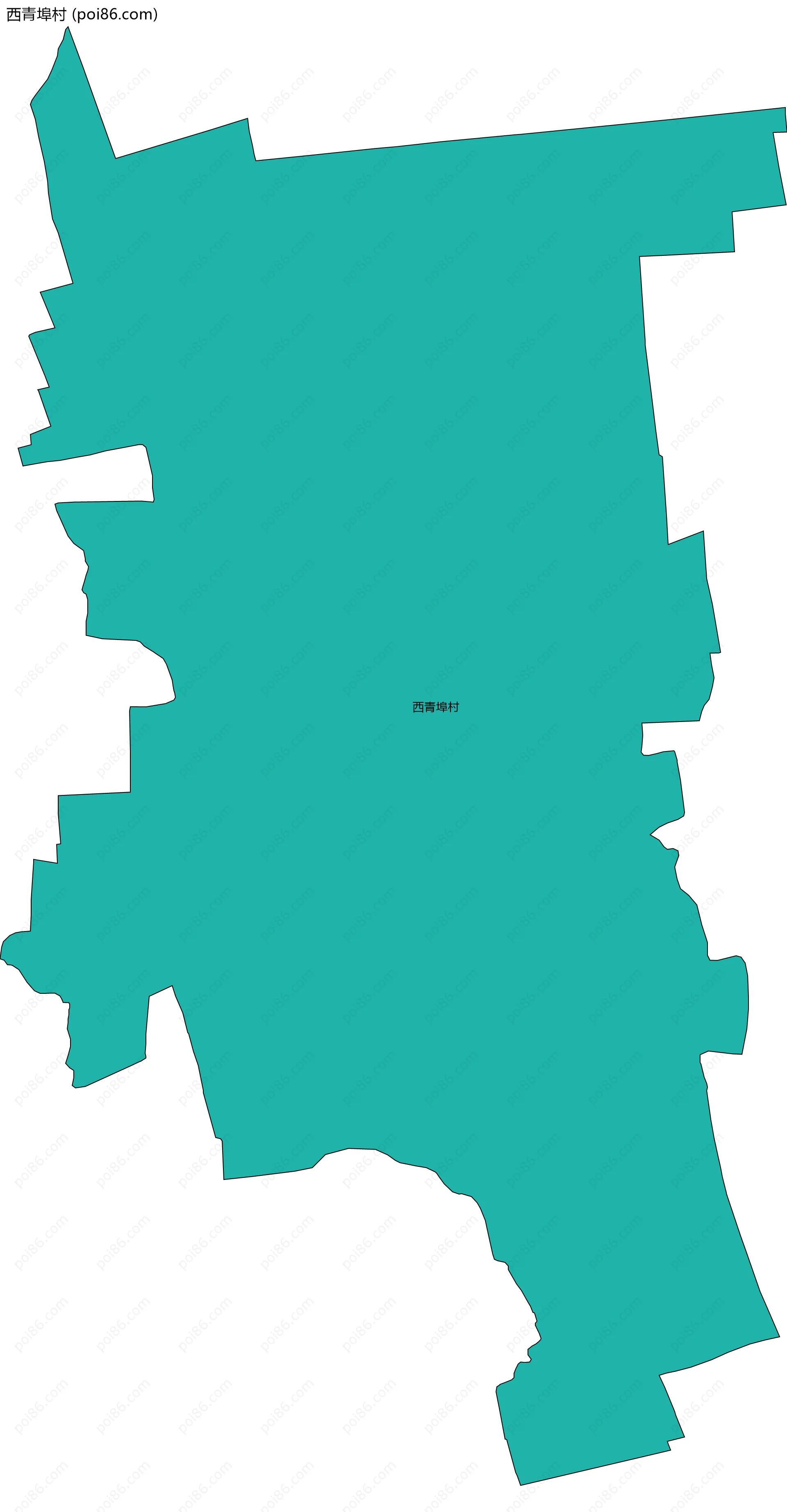 西青埠村边界地图