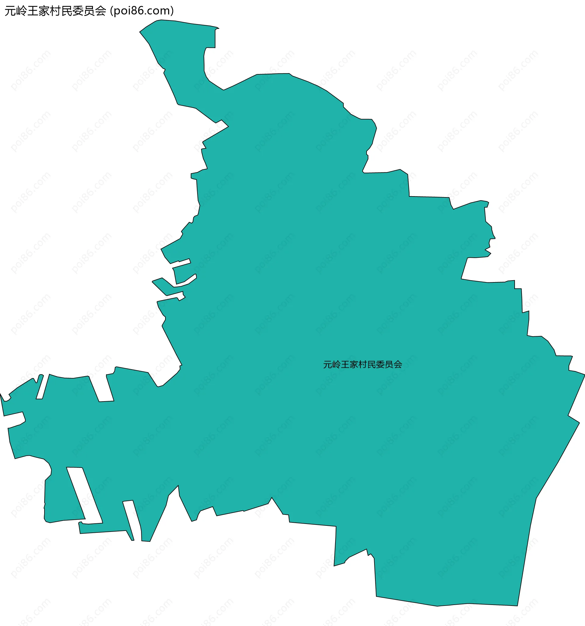 元岭王家村民委员会边界地图