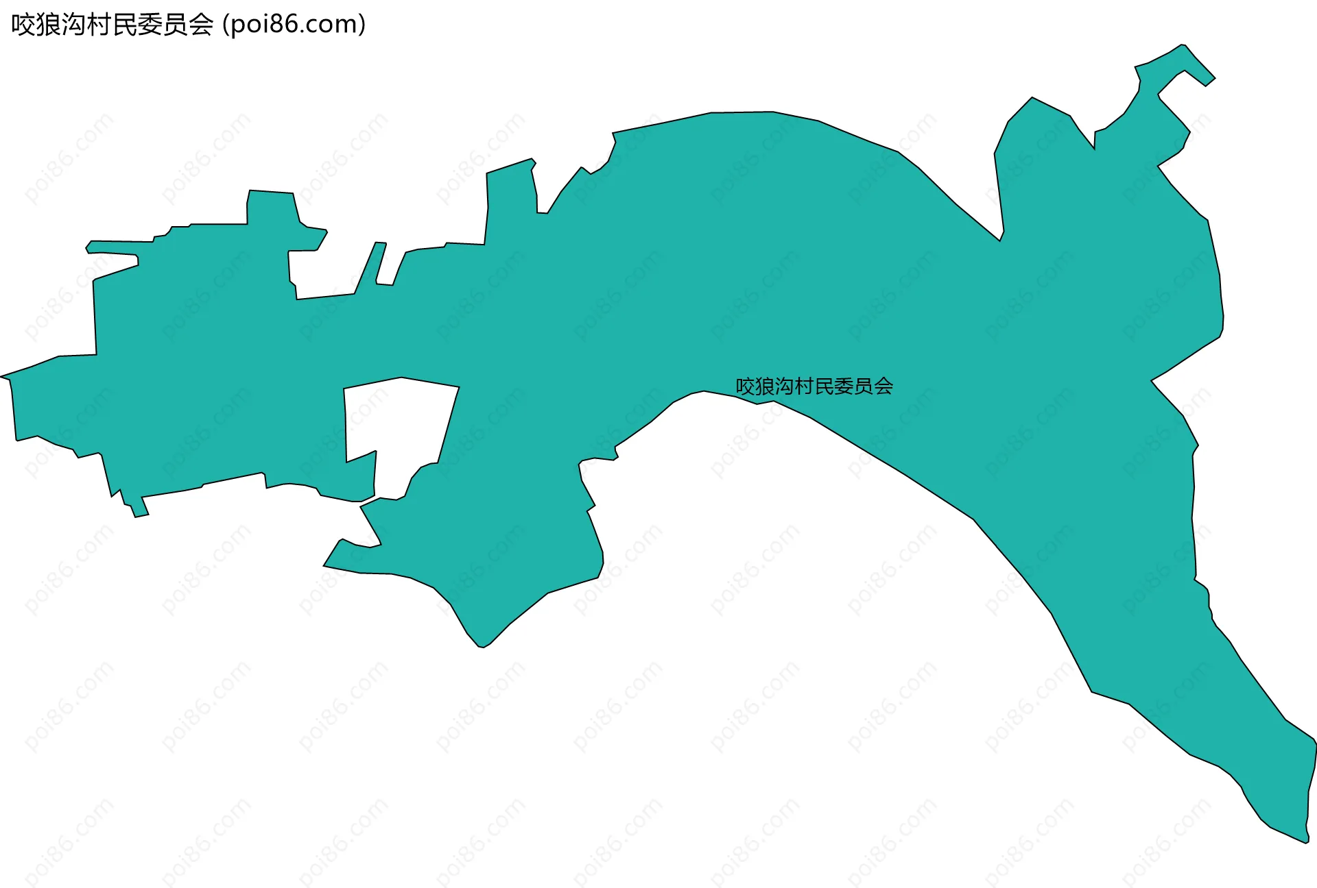咬狼沟村民委员会边界地图