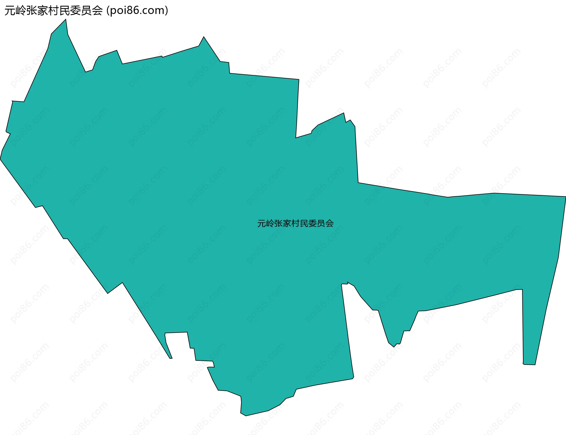 元岭张家村民委员会边界地图