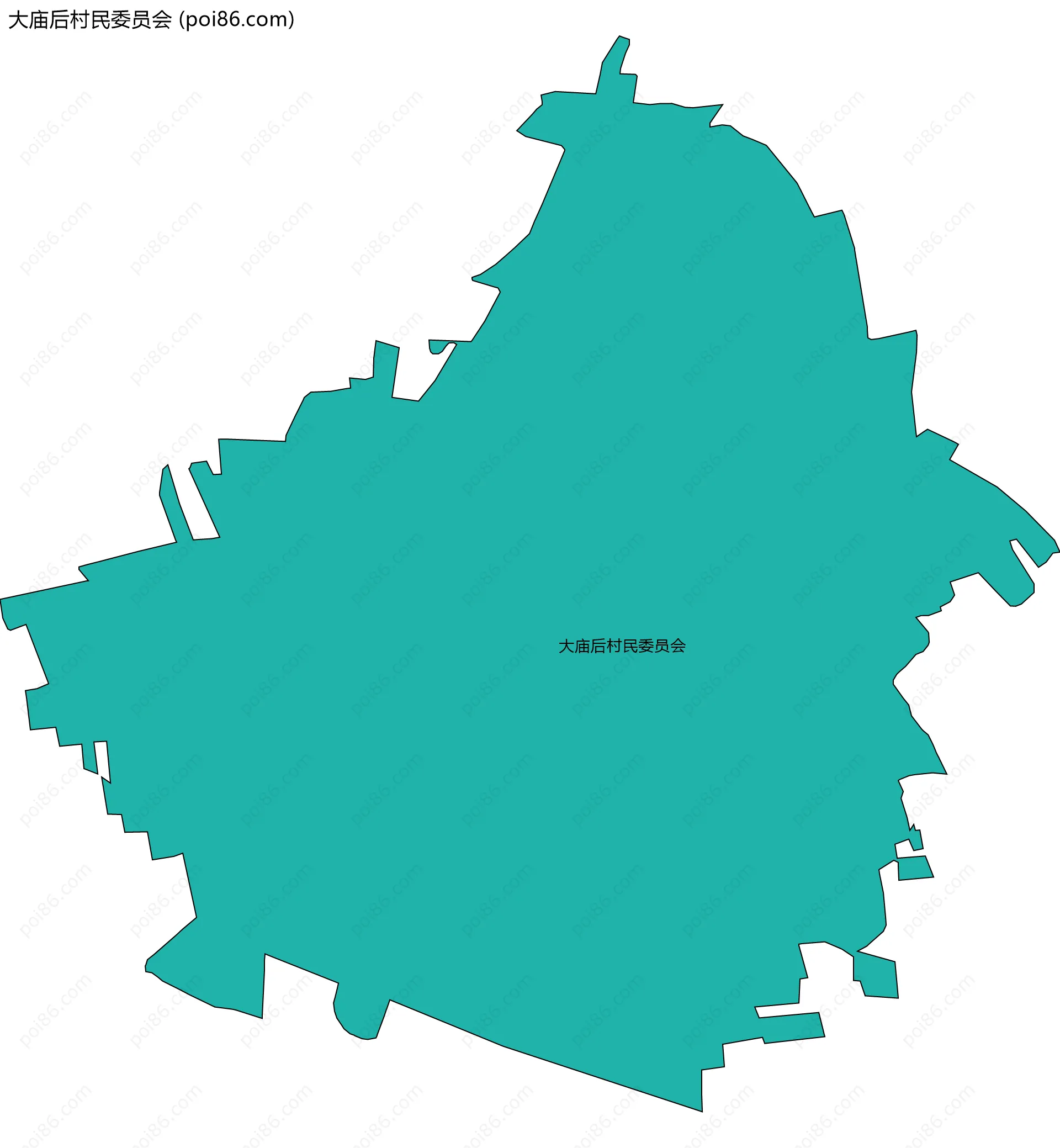 大庙后村民委员会边界地图