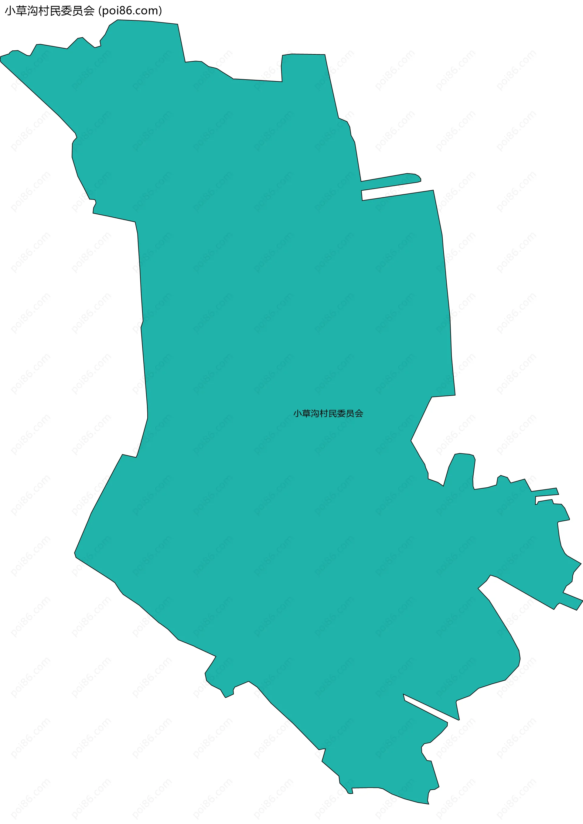 小草沟村民委员会边界地图
