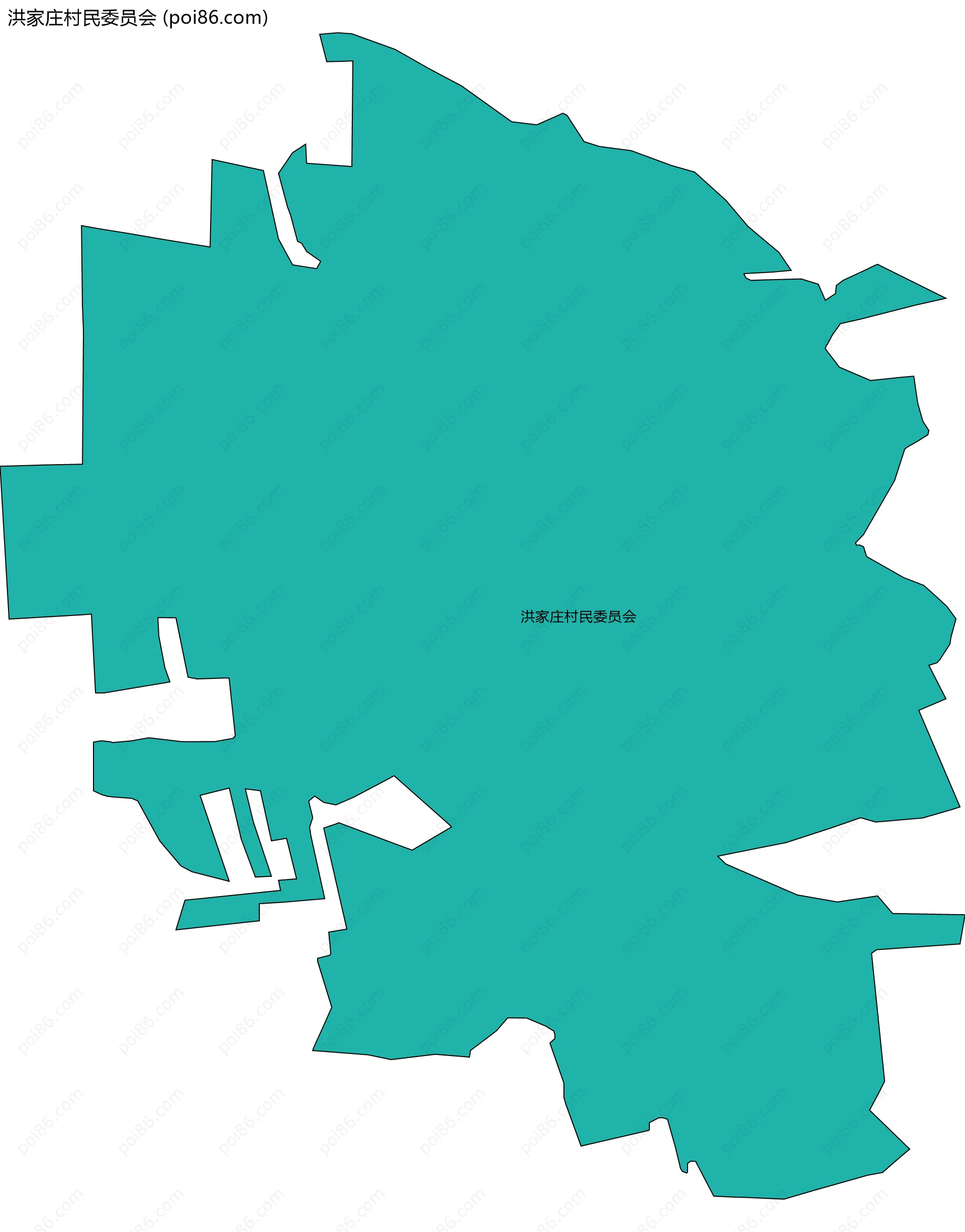 洪家庄村民委员会边界地图