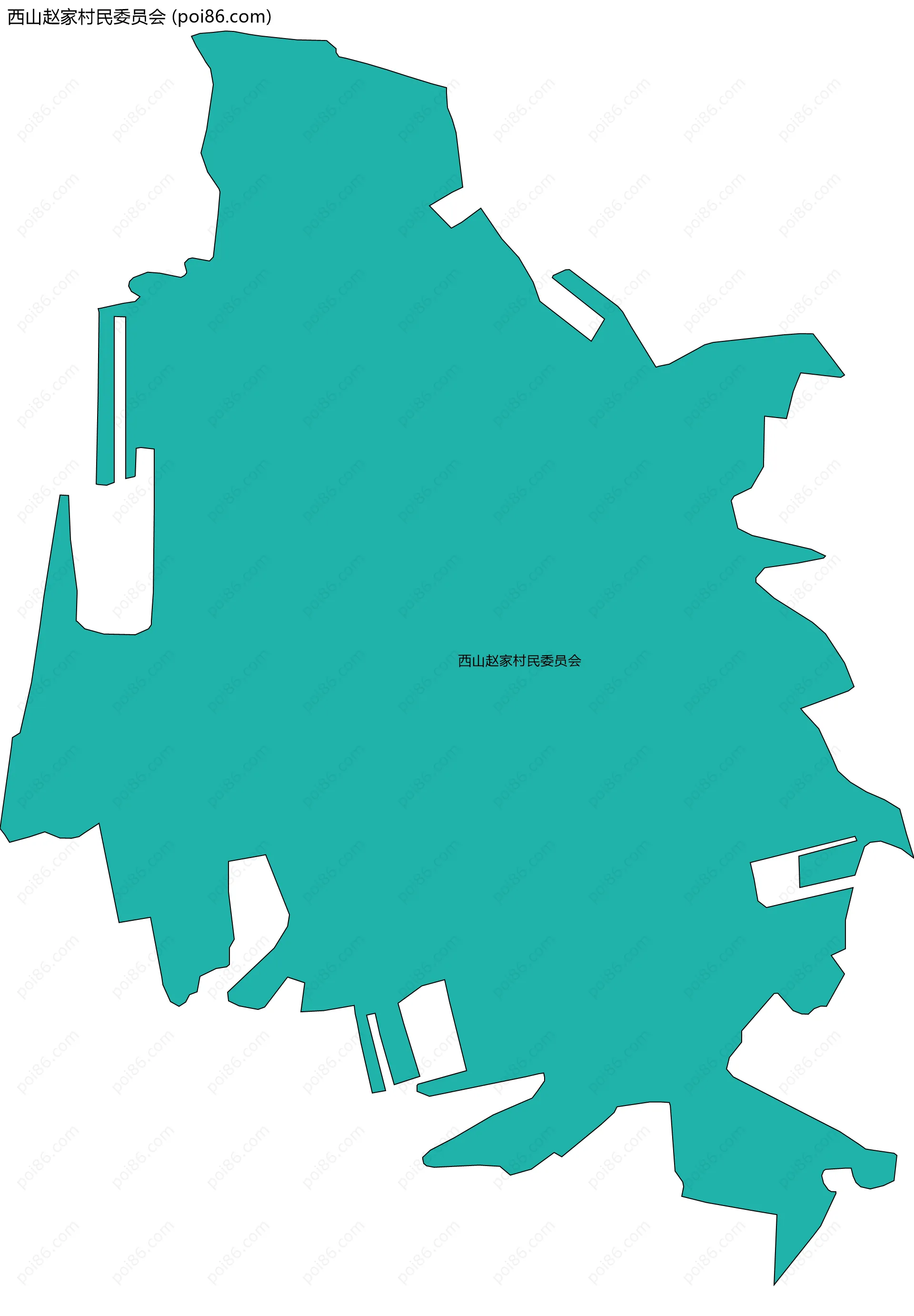 西山赵家村民委员会边界地图