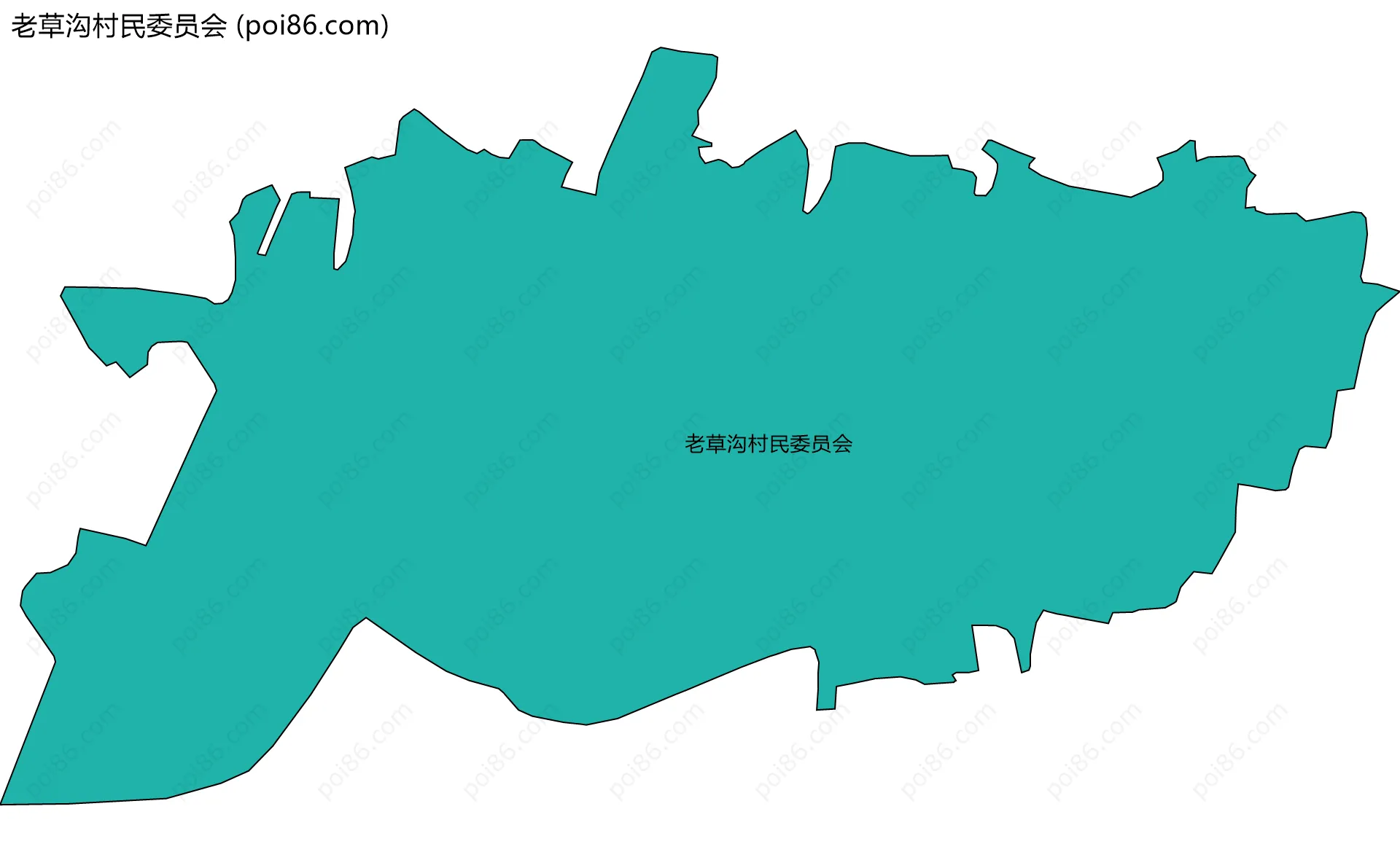 老草沟村民委员会边界地图