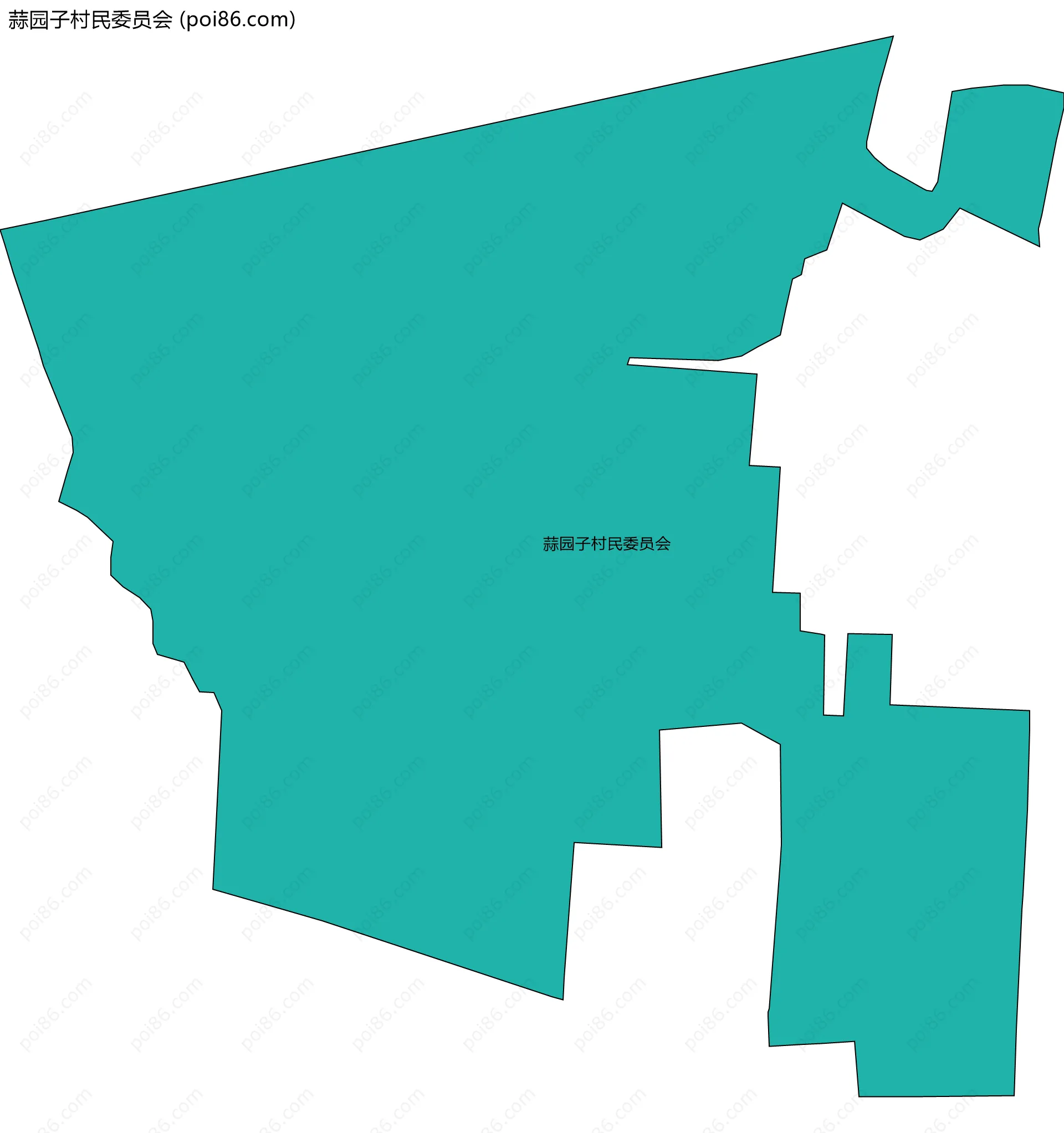 蒜园子村民委员会边界地图