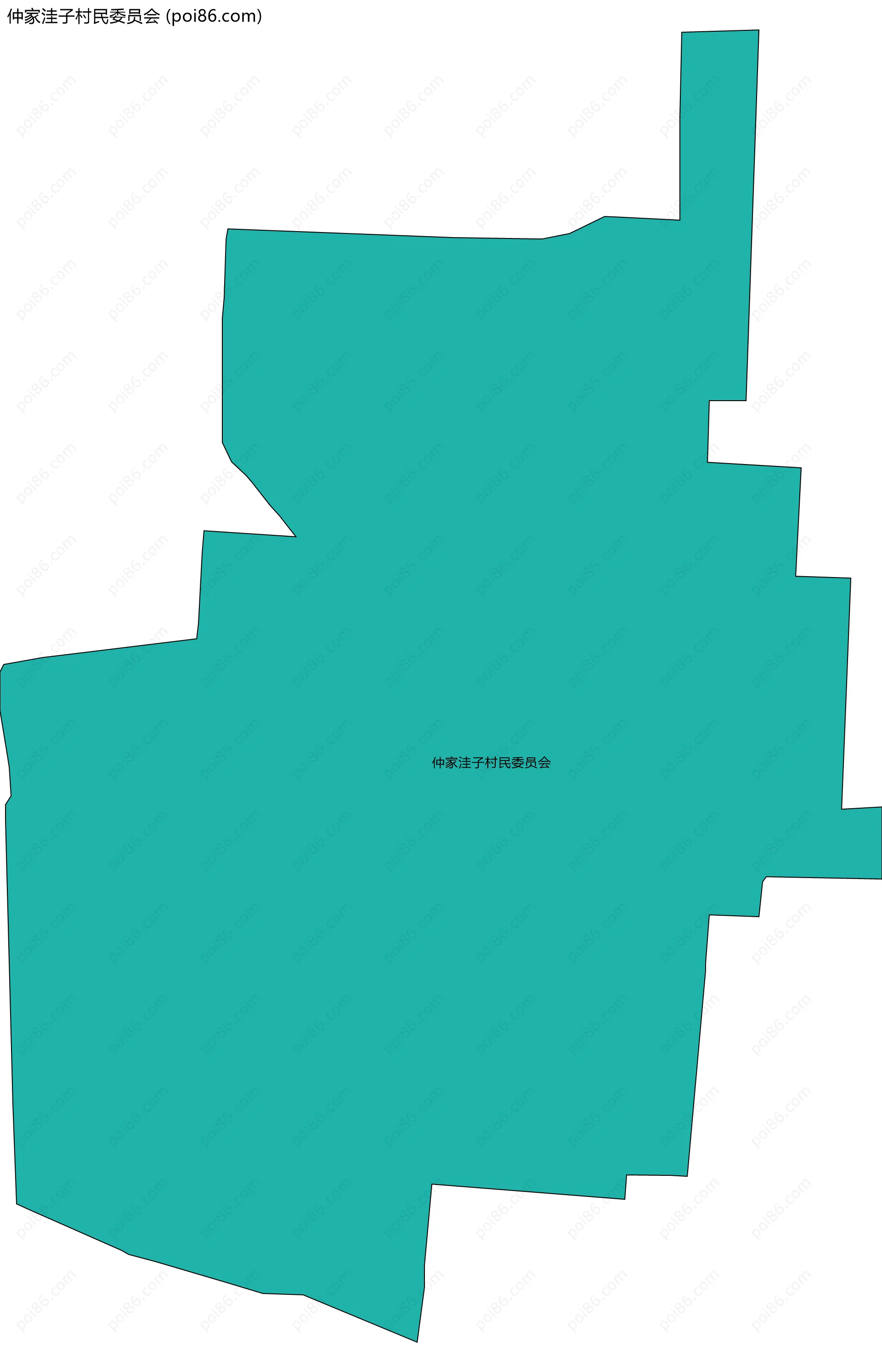 仲家洼子村民委员会边界地图