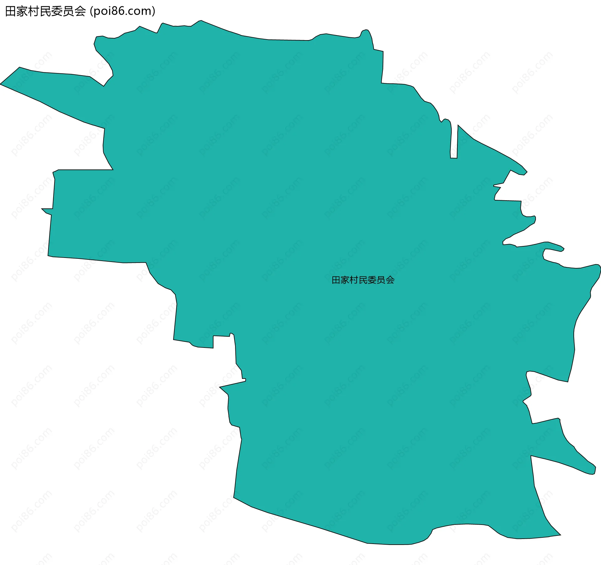 田家村民委员会边界地图