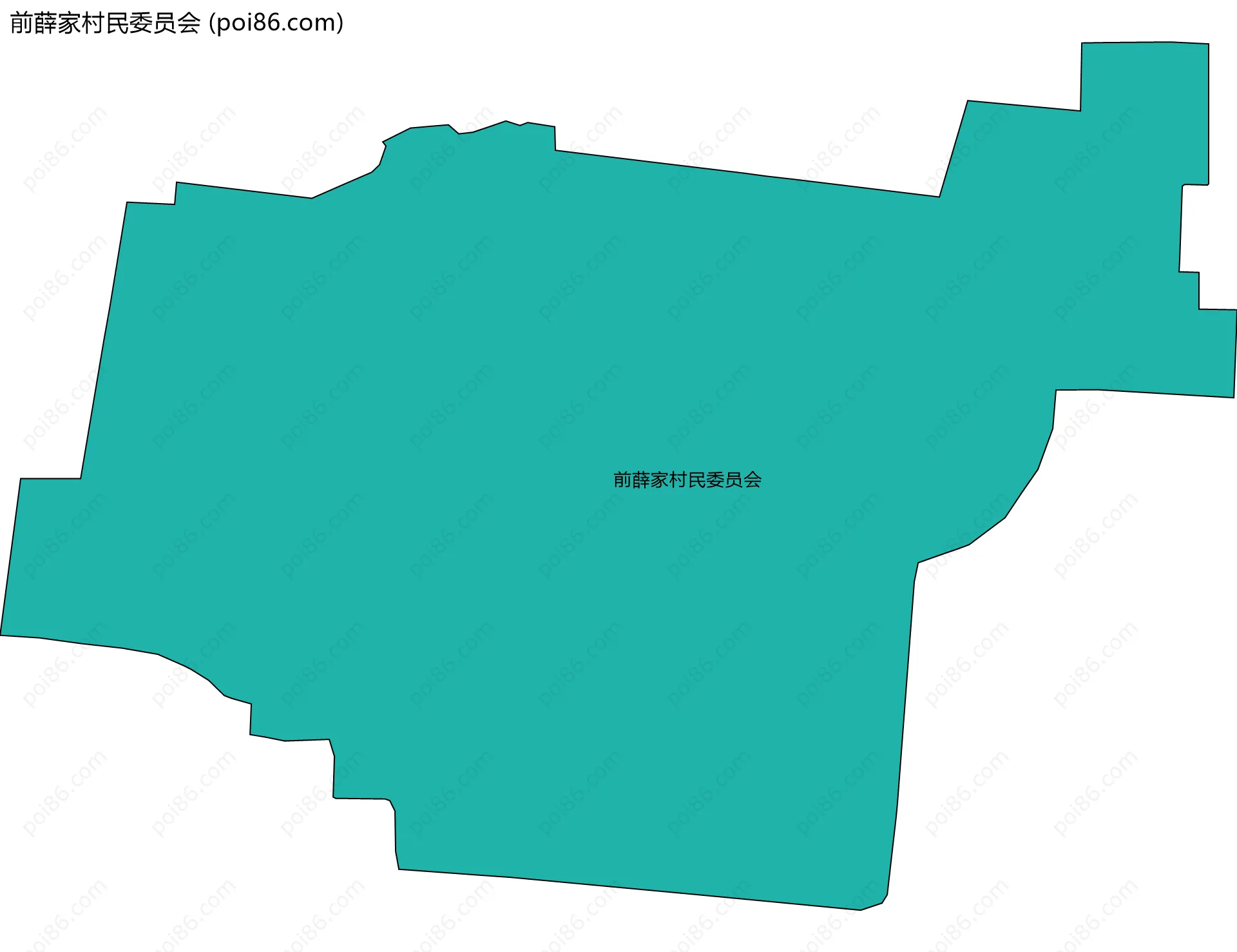 前薛家村民委员会边界地图