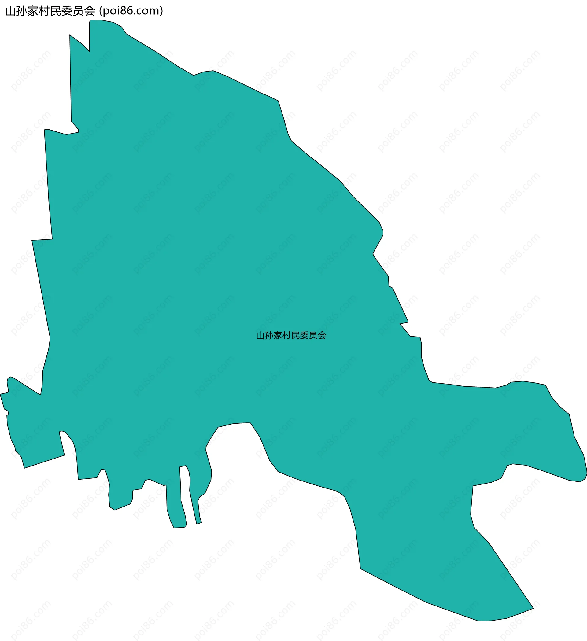 山孙家村民委员会边界地图