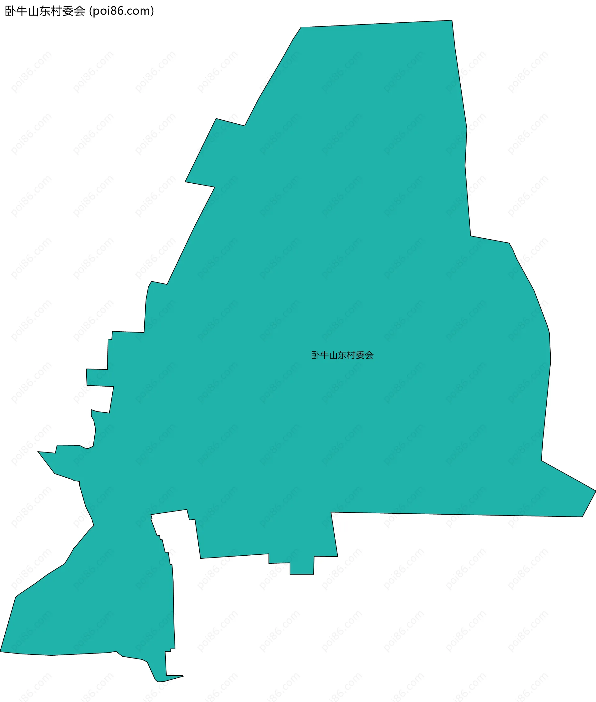 卧牛山东村委会边界地图