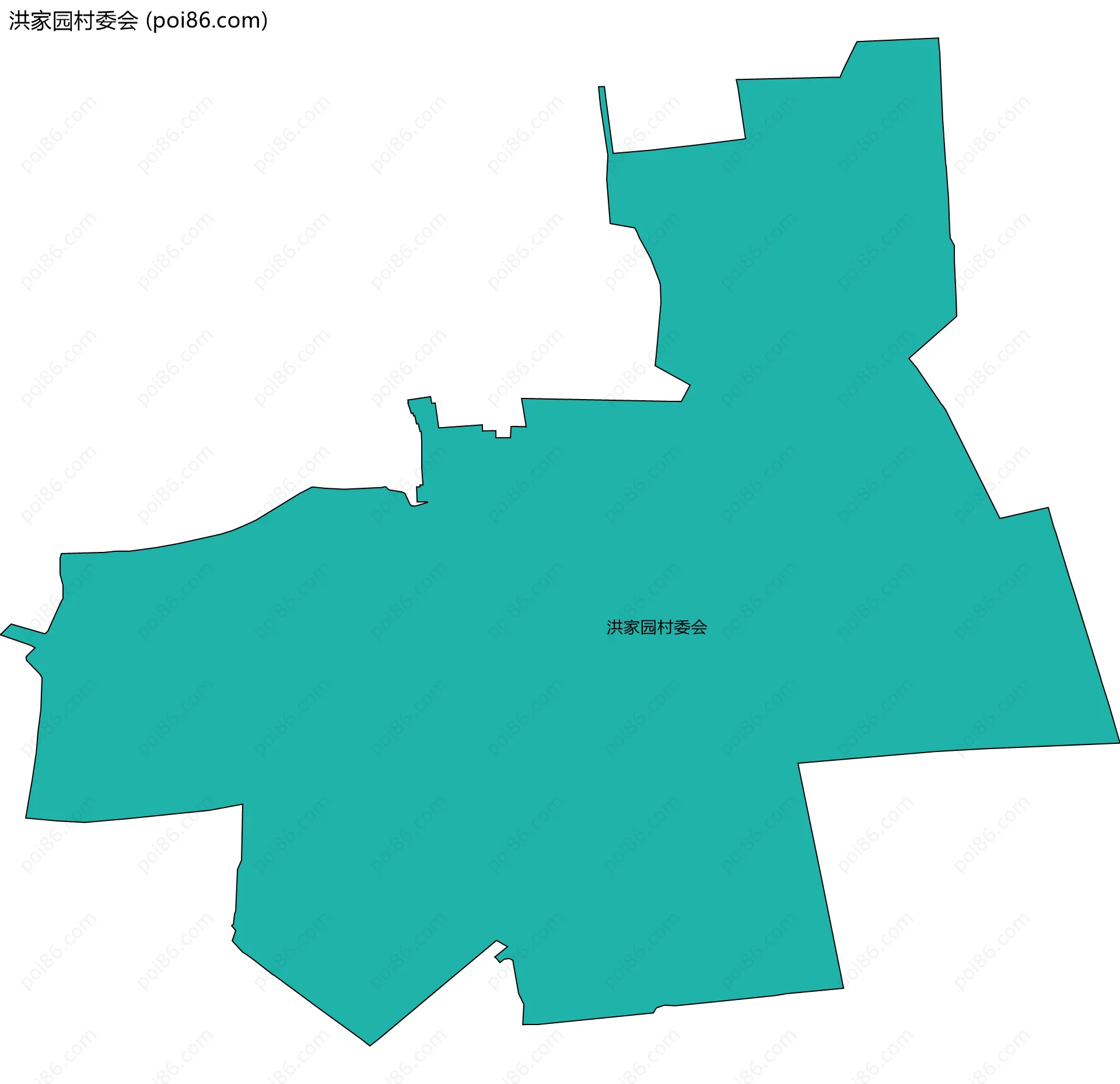 洪家园村委会边界地图