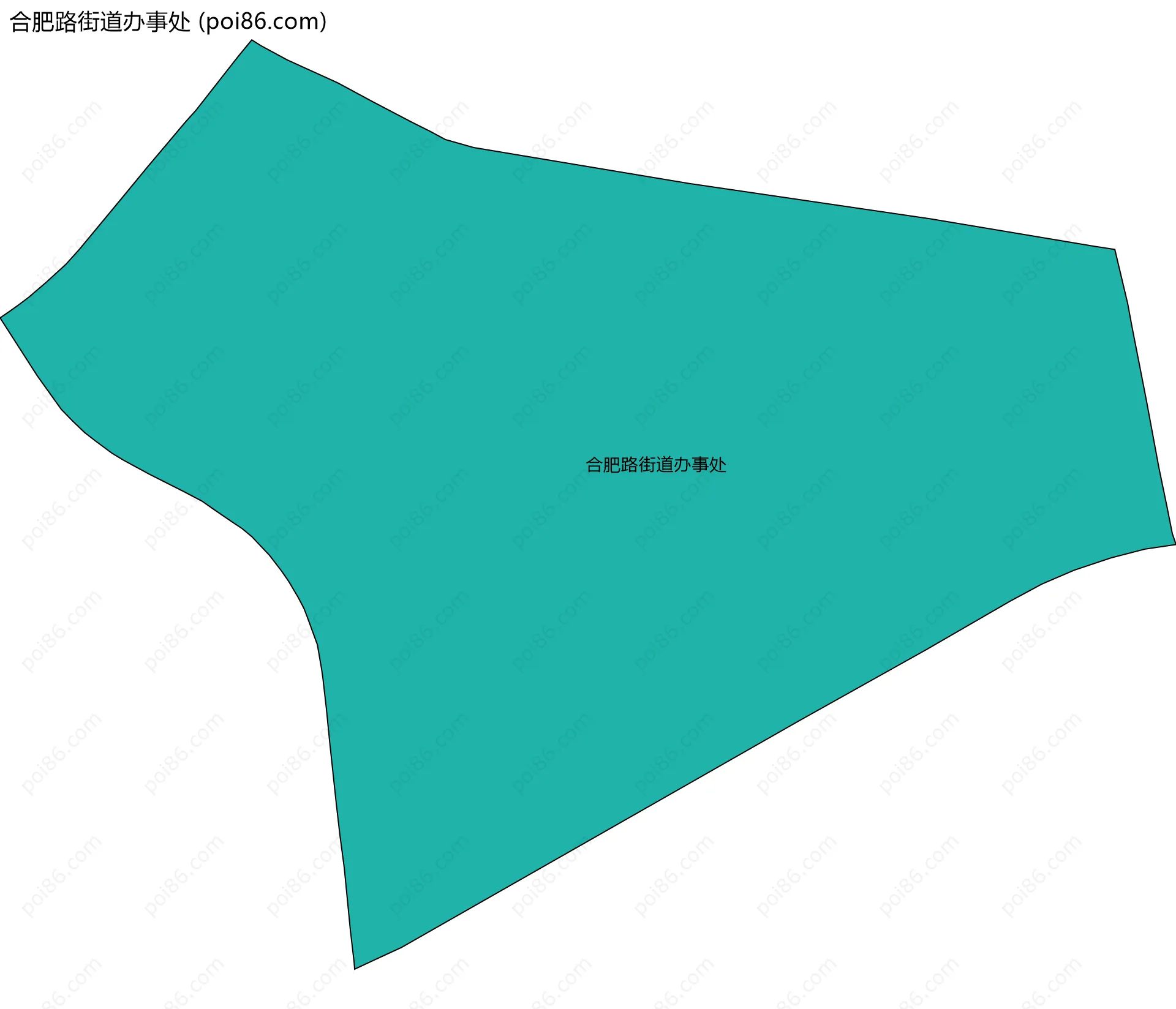 合肥路街道办事处边界地图(五级行政区划)
