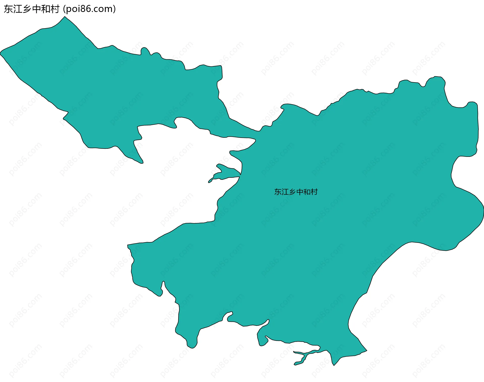 东江乡中和村边界地图