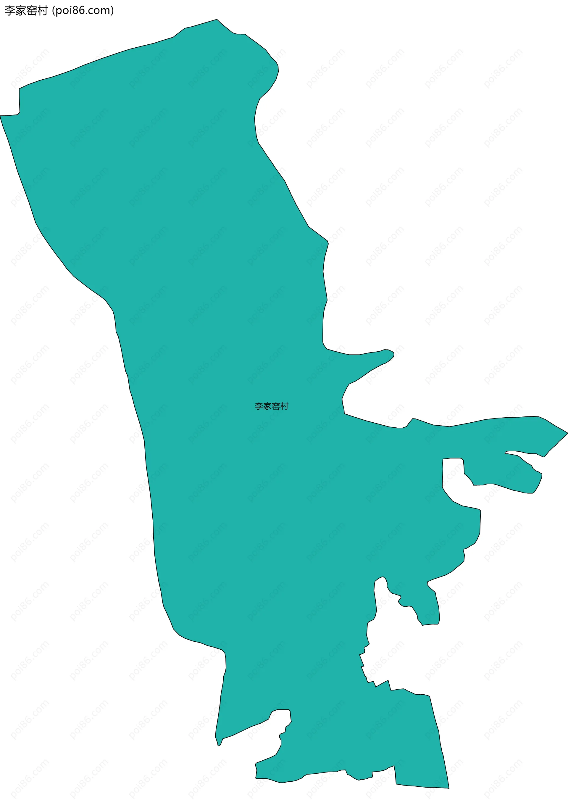 李家窑村边界地图