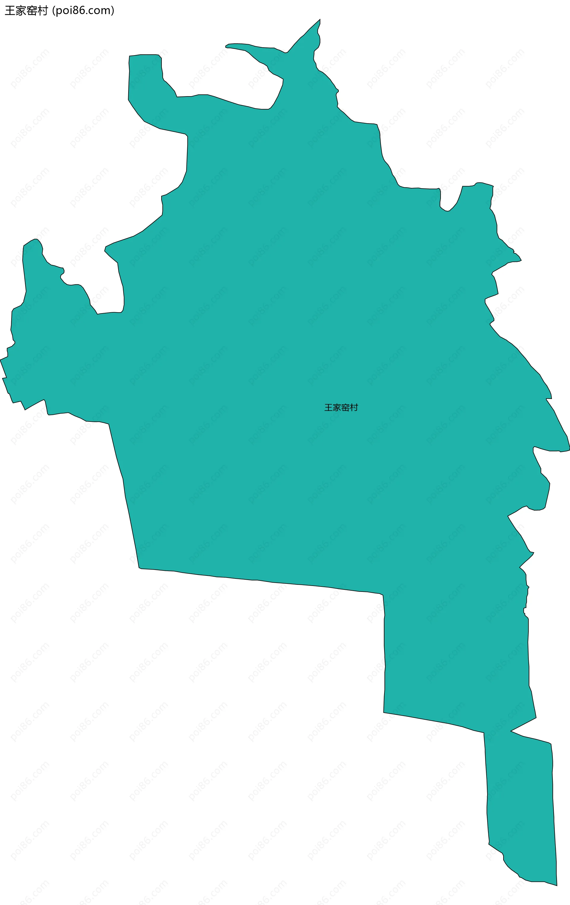 王家窑村边界地图