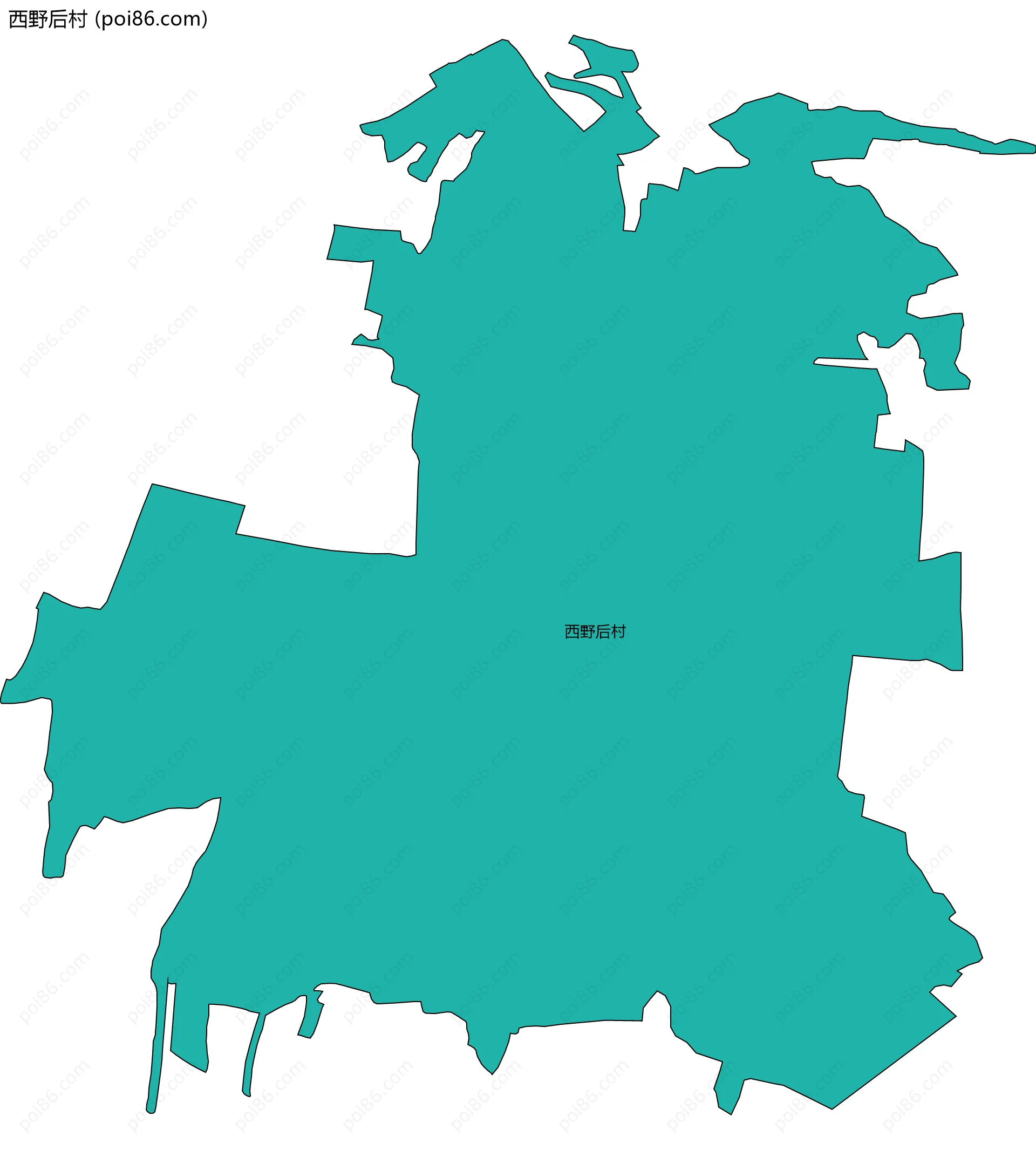 西野后村边界地图