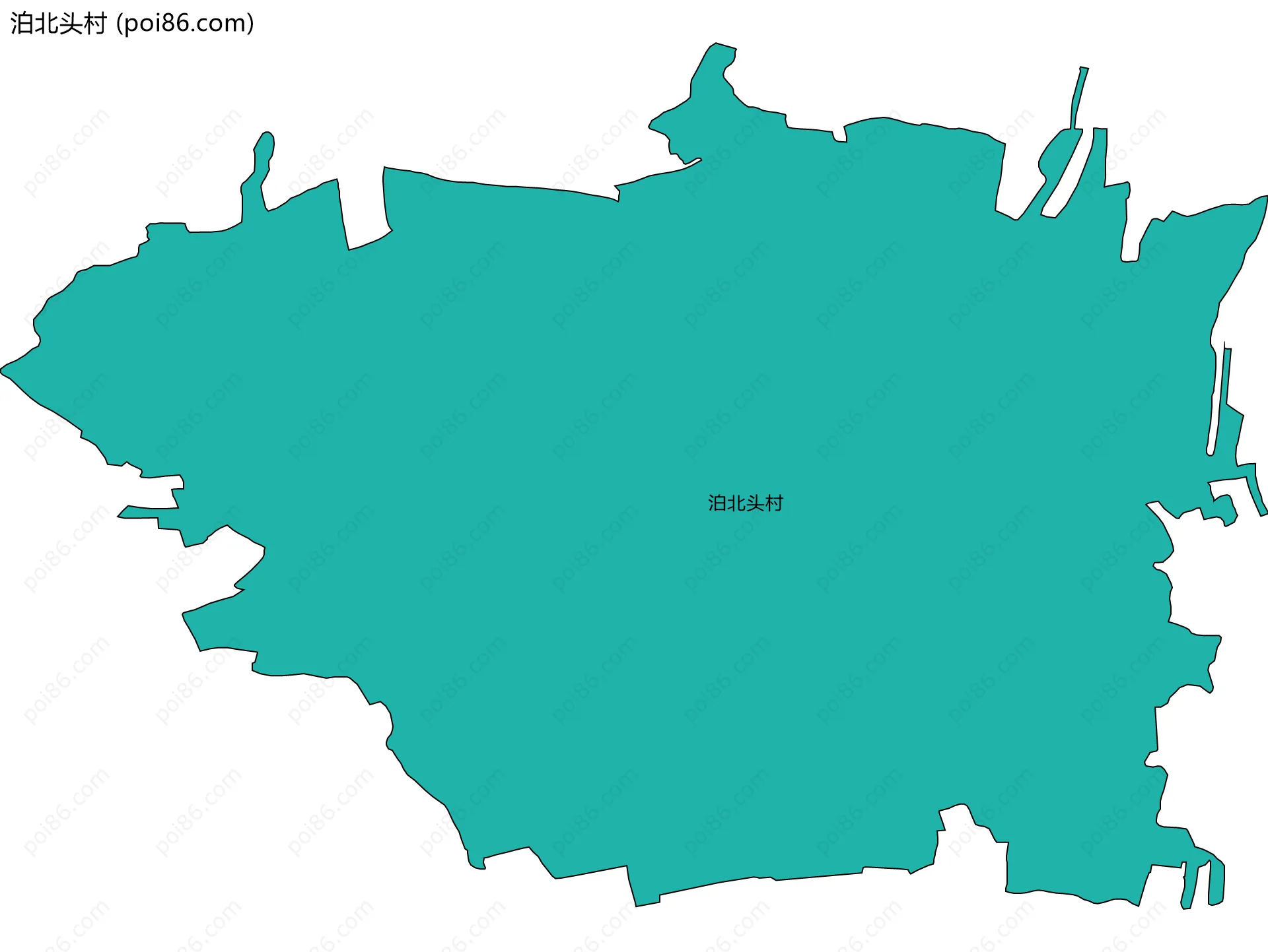 泊北头村边界地图