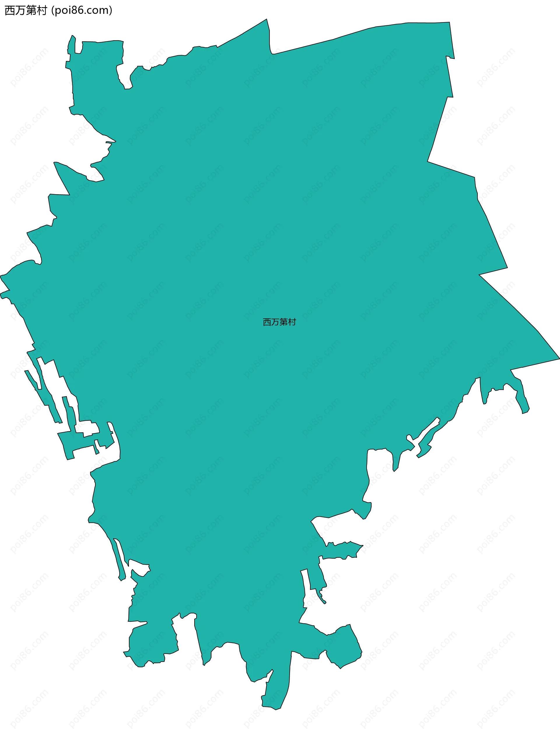 西万第村边界地图