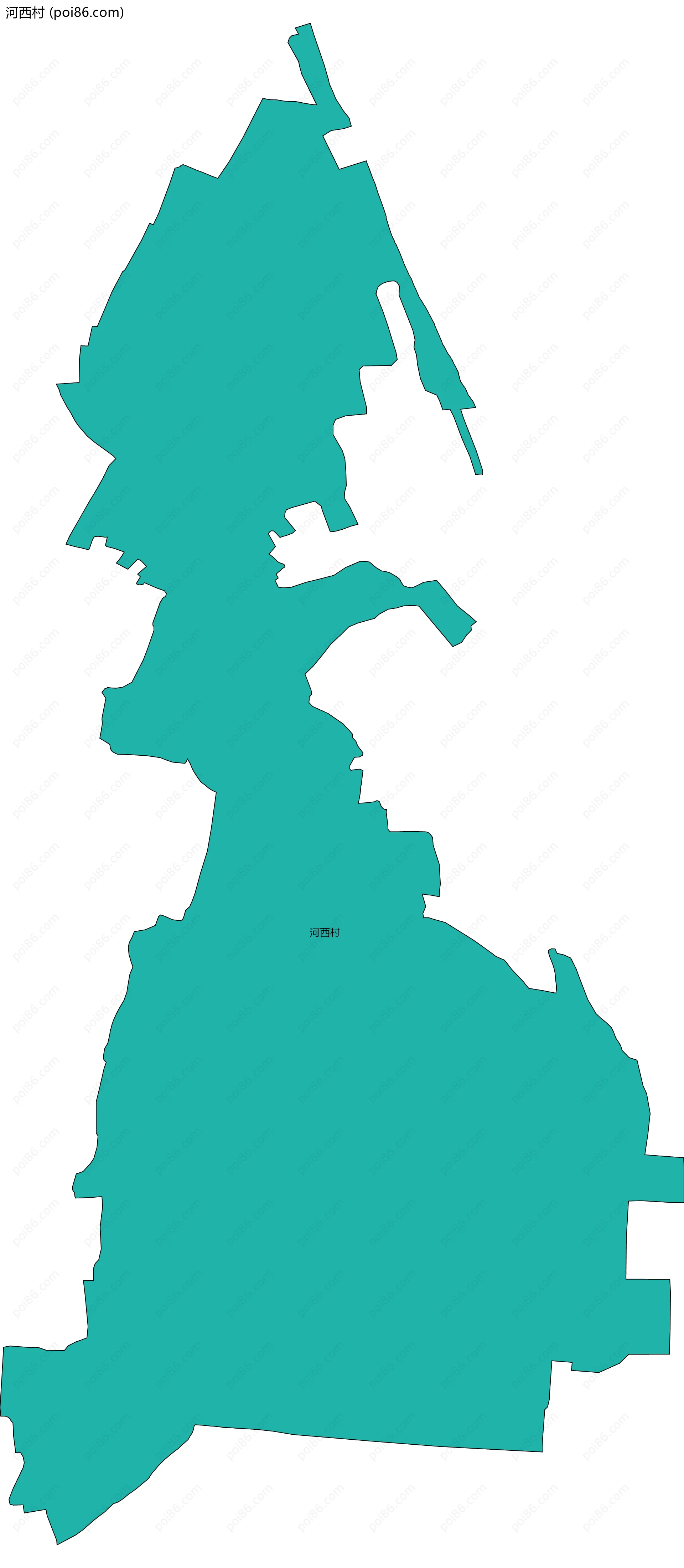 河西村边界地图