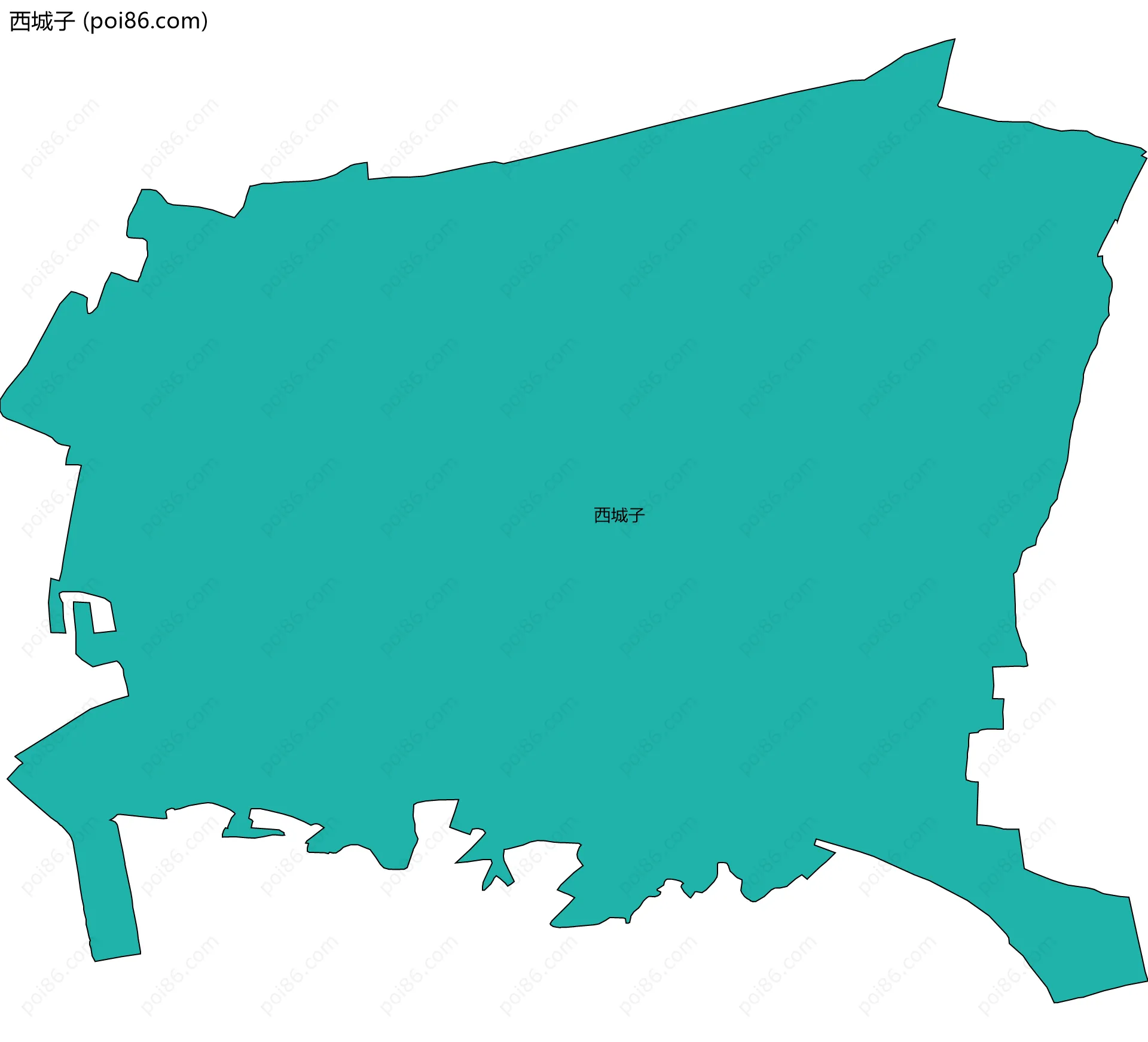 西城子边界地图