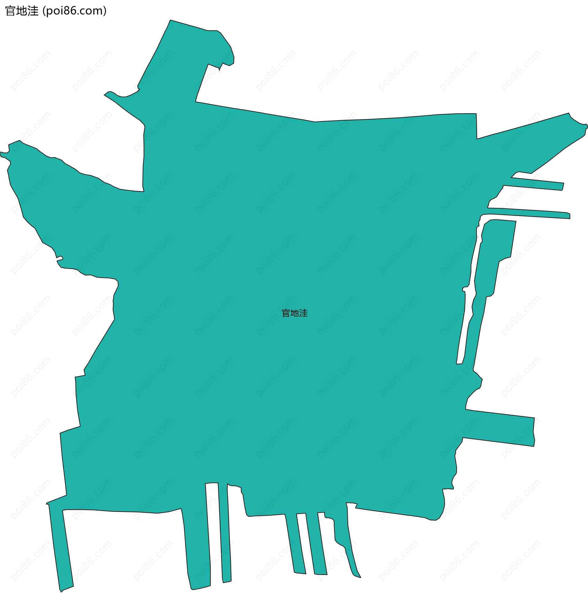 官地洼边界地图